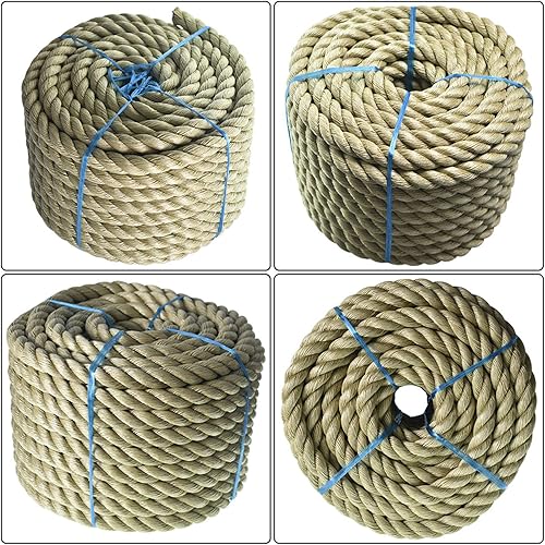 Miniatura 2 de ProManila UnManila - Cuerda de polipropileno trenzado de 3 hebras, cuerda sintética ligera para proyectos de bricolaje, marina, comercial,