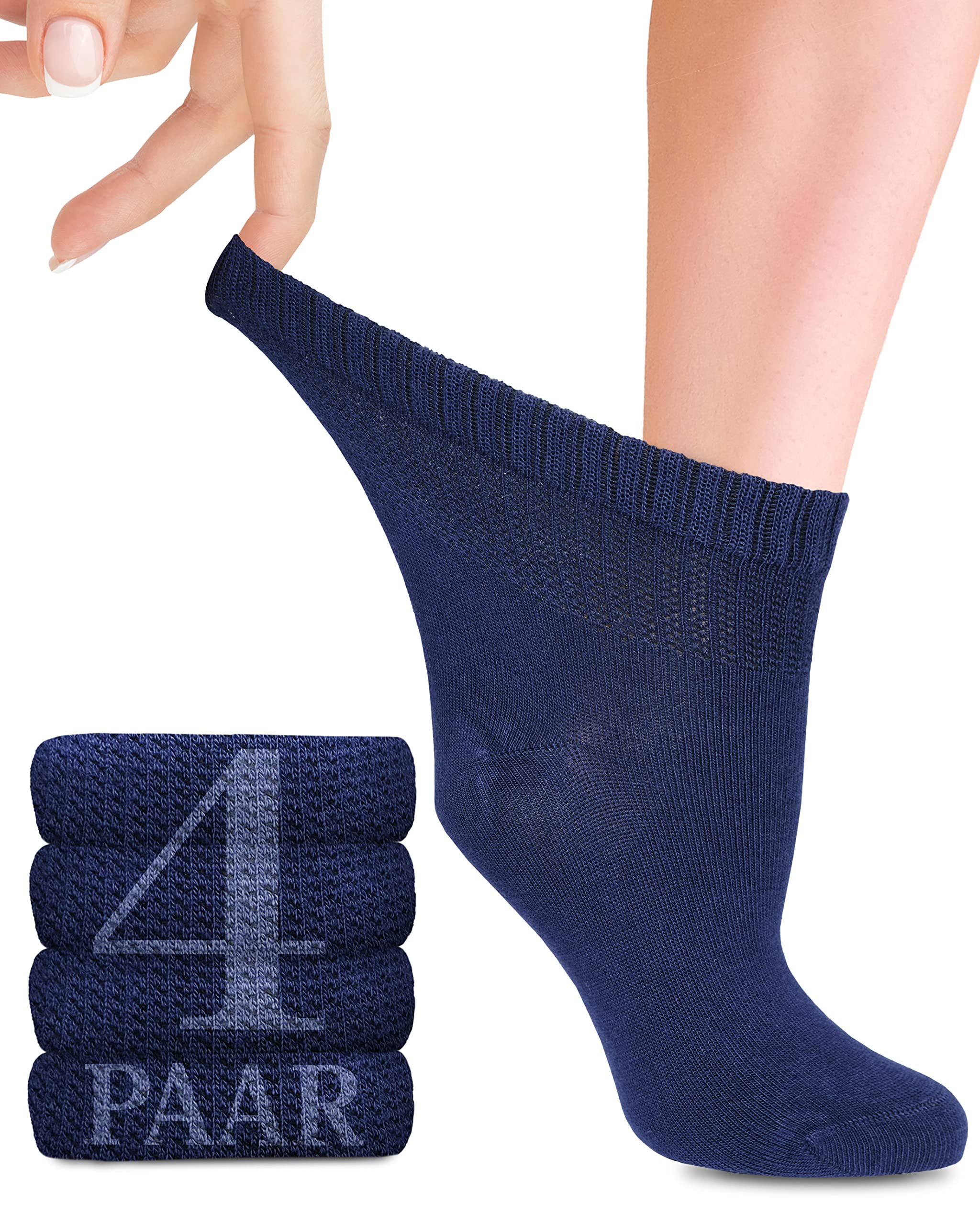 Fiera Besa Diabetiker Socken Damen – Knöchelsocken mit Viskose aus Bambuszellstoff – Weicher Komfortbund, Nahtlose Zehe, Atmungsaktive Damen-Socken, Größen 35-38/39-42