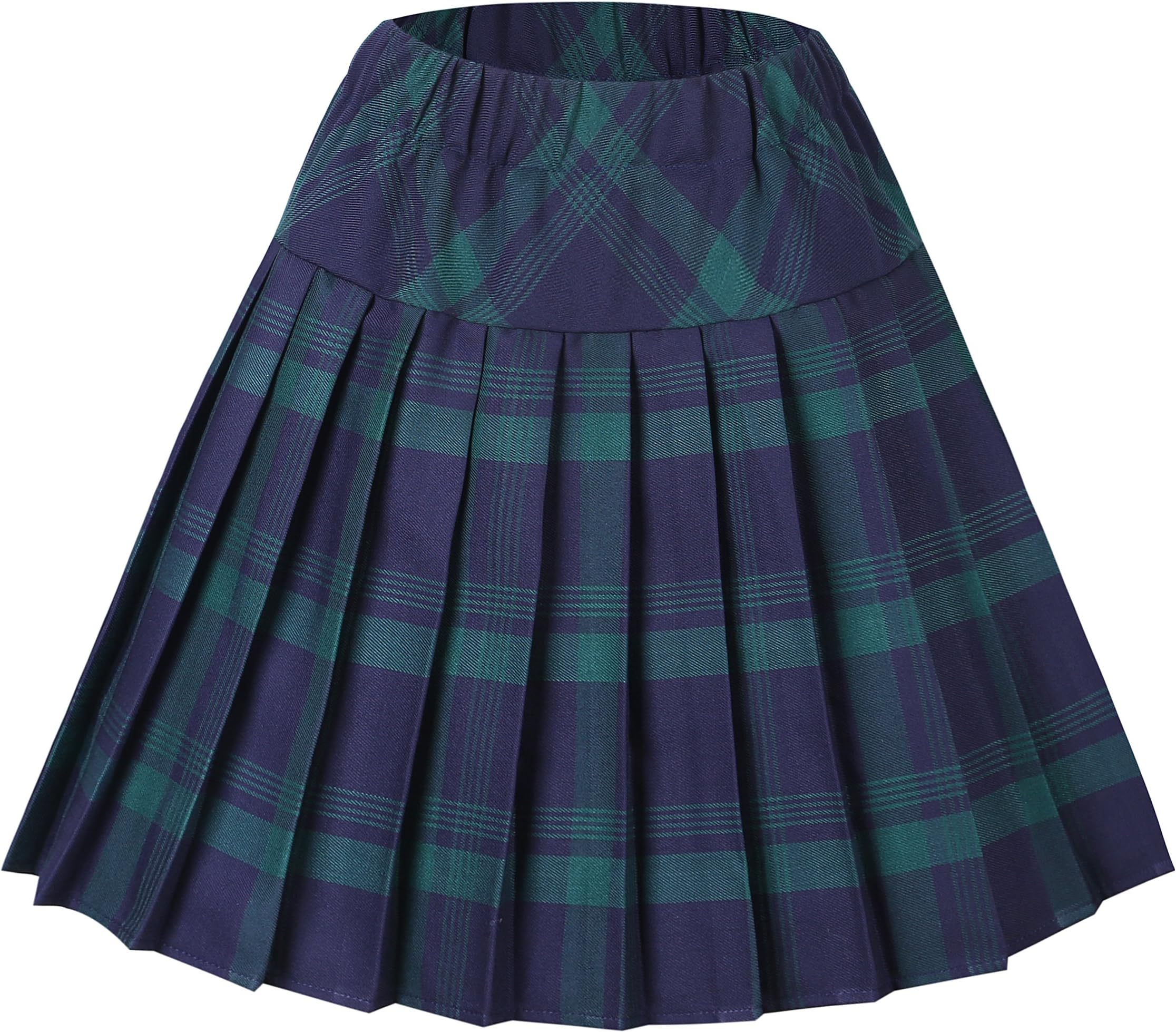 Urban GoCoUrban Coco Women's Elastic Waist Tartan Pleated School Skirt