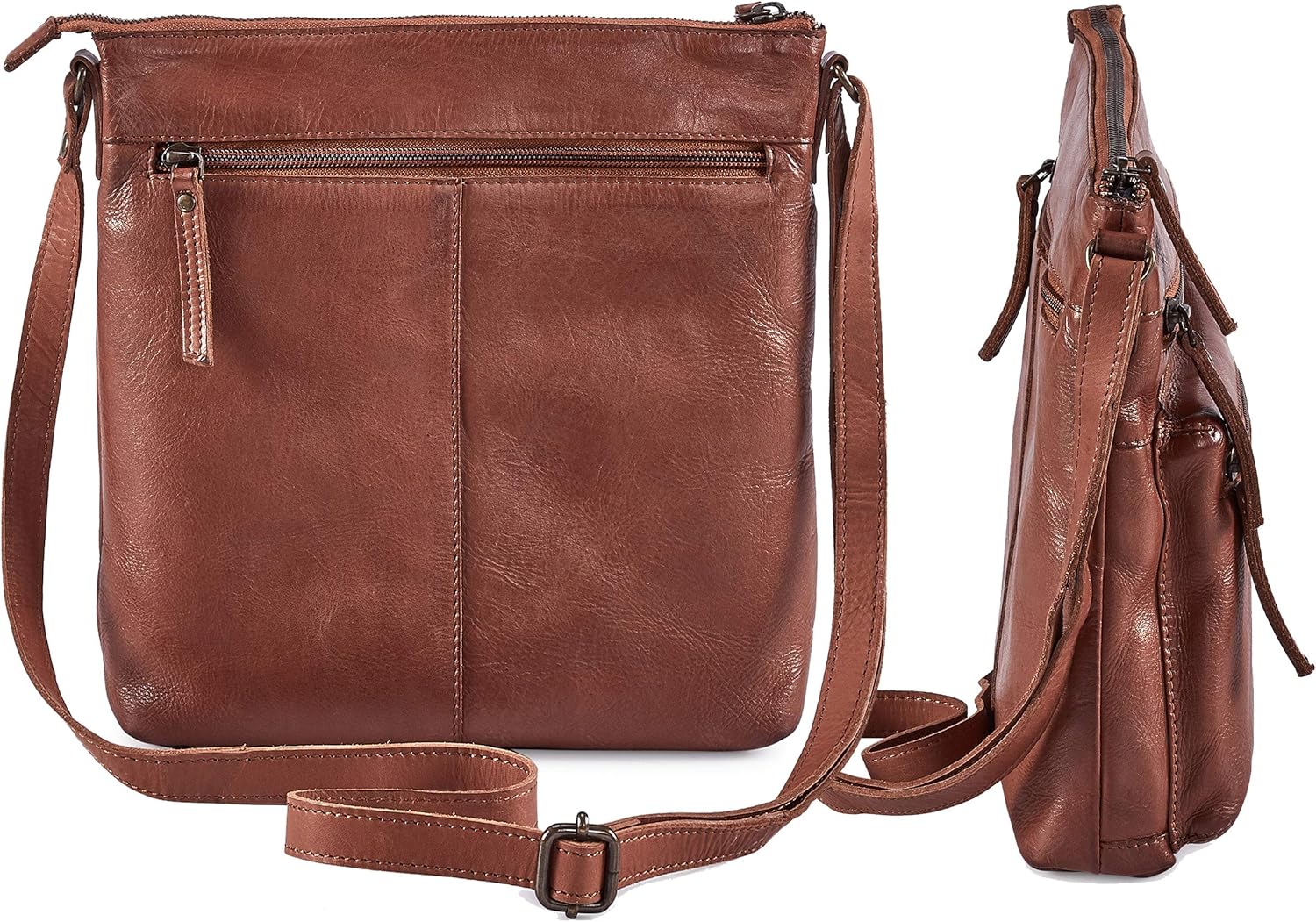 Small Genuine Leather Crossbody Bags for Women Vintage Travel Sling Purses & Handbags Shoulder Crossover - Image 3