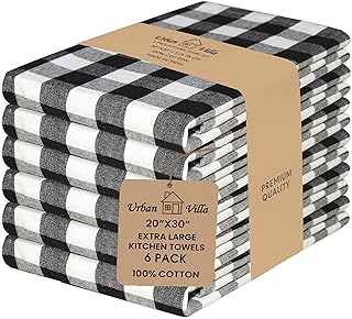 30 Black and White Kitchen Ideas for a Classic Contrast 68 Urban Villa Kitchen Towels 100% Cotton Dish Towels for Kitchen (Set of 6...