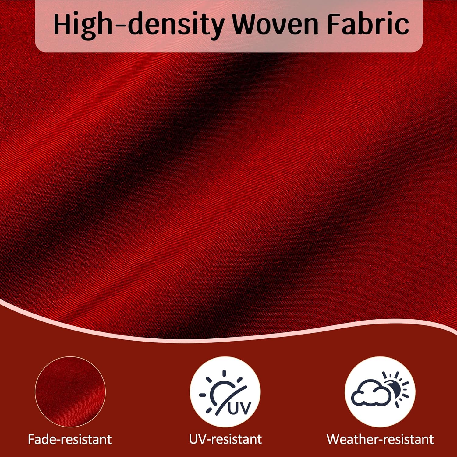 2 Set Outdoor Deep Seat Cushion Patio Furniture Cushions 19x19x4 inch, Outdoor Chair Cushions with Ties & Portable Handle, Foam Cushions for Lawn Chair, Fit for 18''-20'', Brick Red