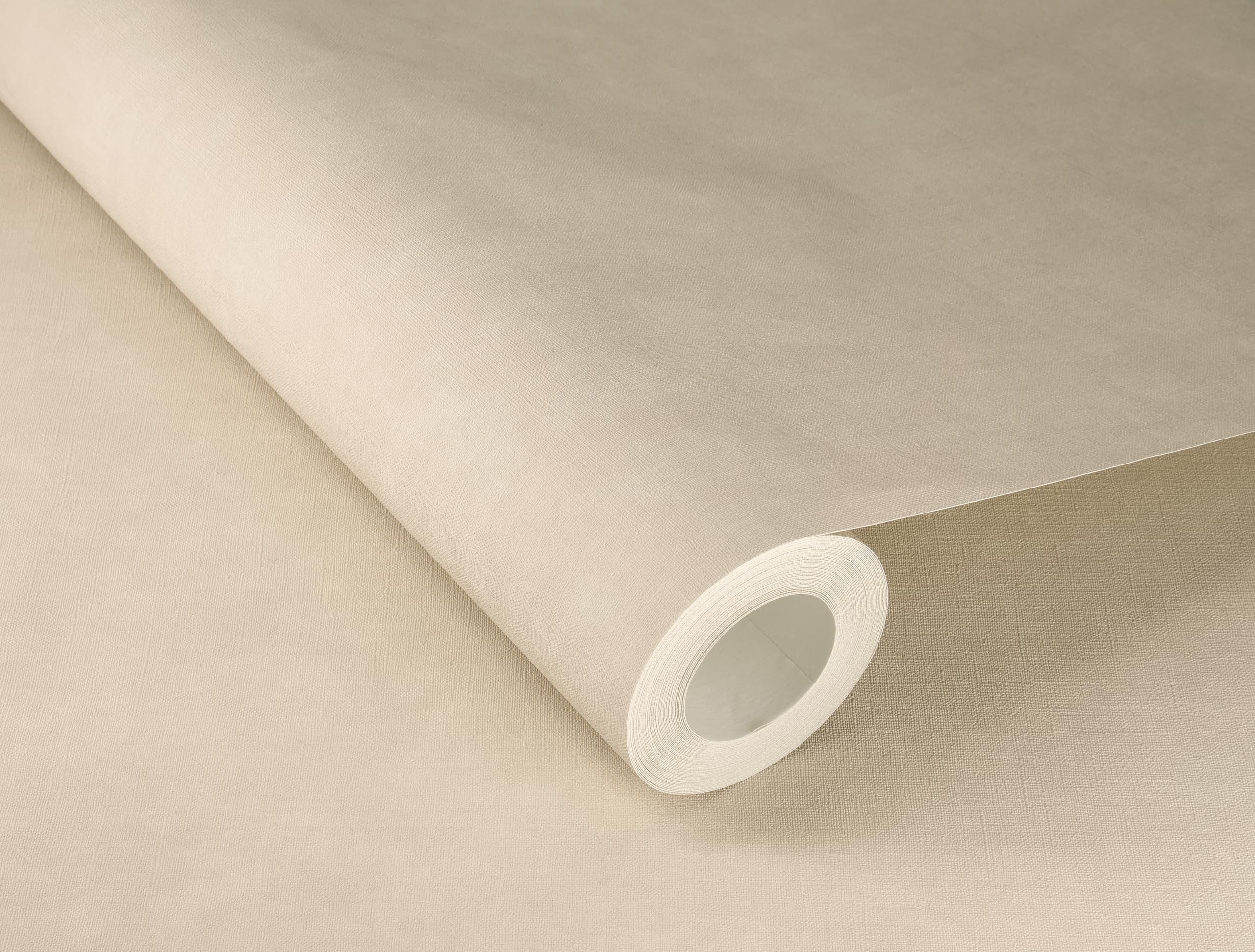 Papier peint intissé uni beige aspect lin Rasch 330021