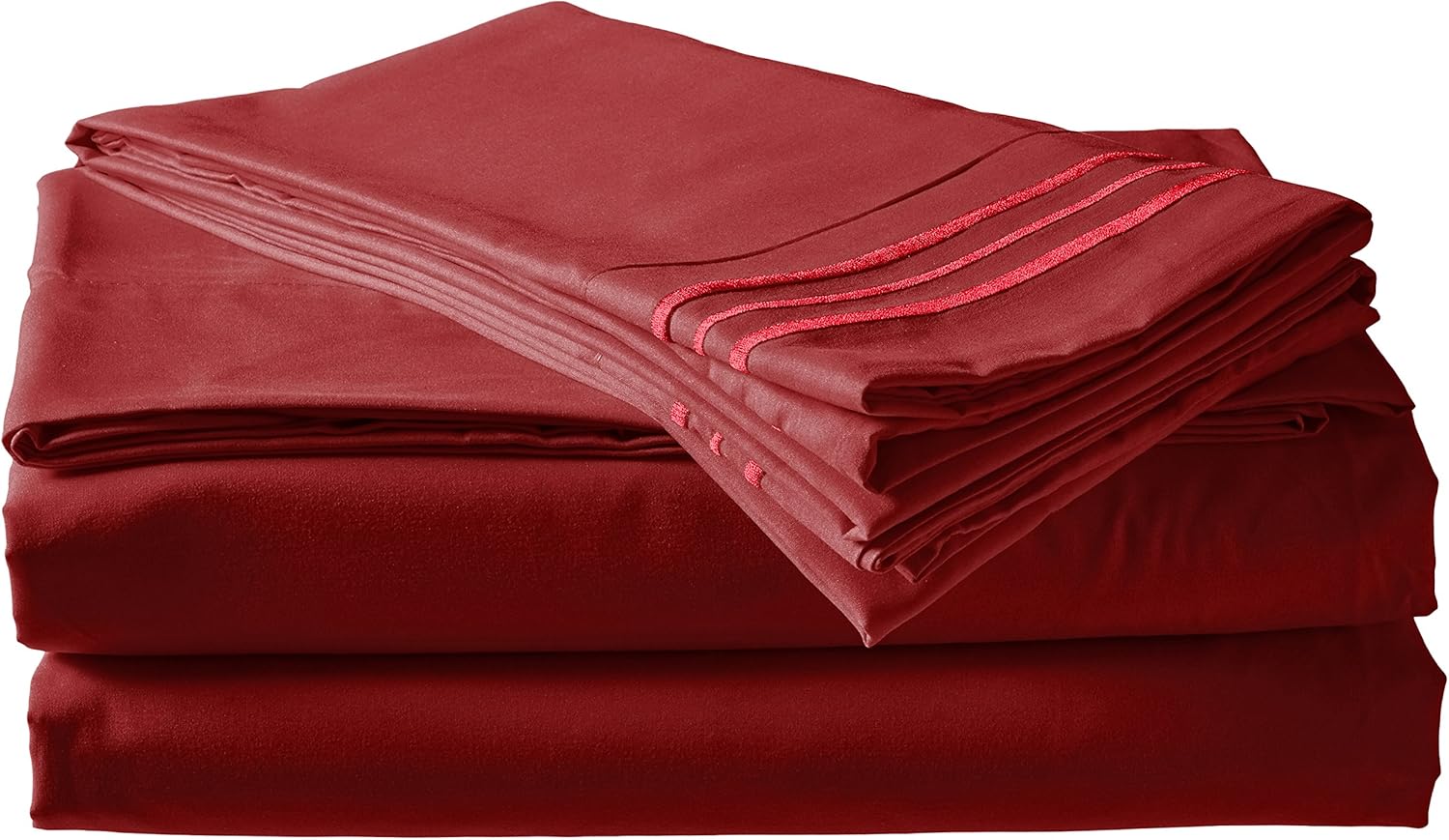 Elegant Comfort ® Wrinkle Resistant - 1500 Thread Count Luxury Silky Soft 4 pc Sheet Set, Deep Pocket Up to 16" and Colors, Queen, Burgundy