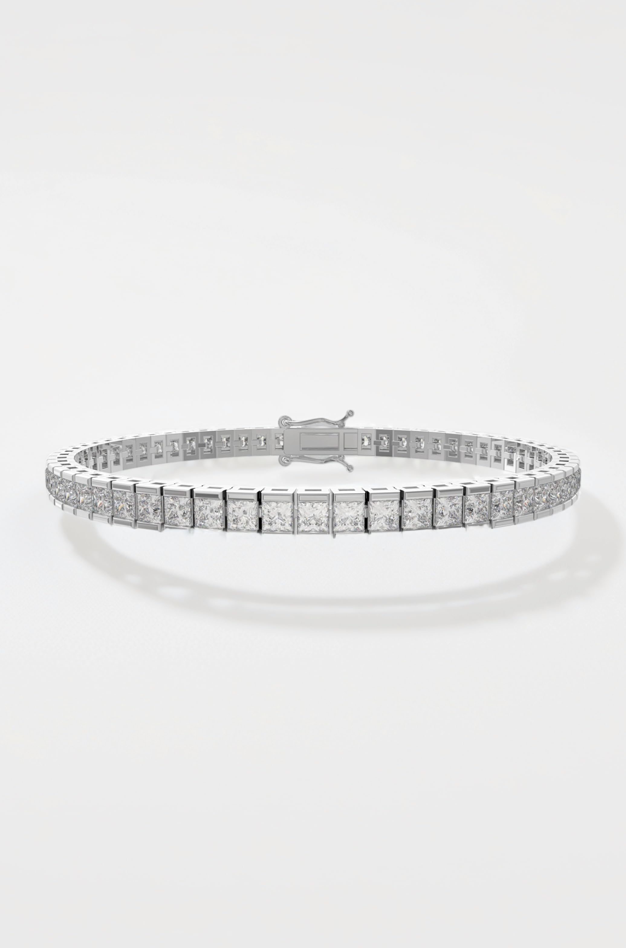 925 Sterling Silver Adjustable Bracelet for Women | Solitaire Heart Crystal Tennis Design | Elegant Sparkling Daily Wear Jewellery | Stylish Gift for Girls & Women