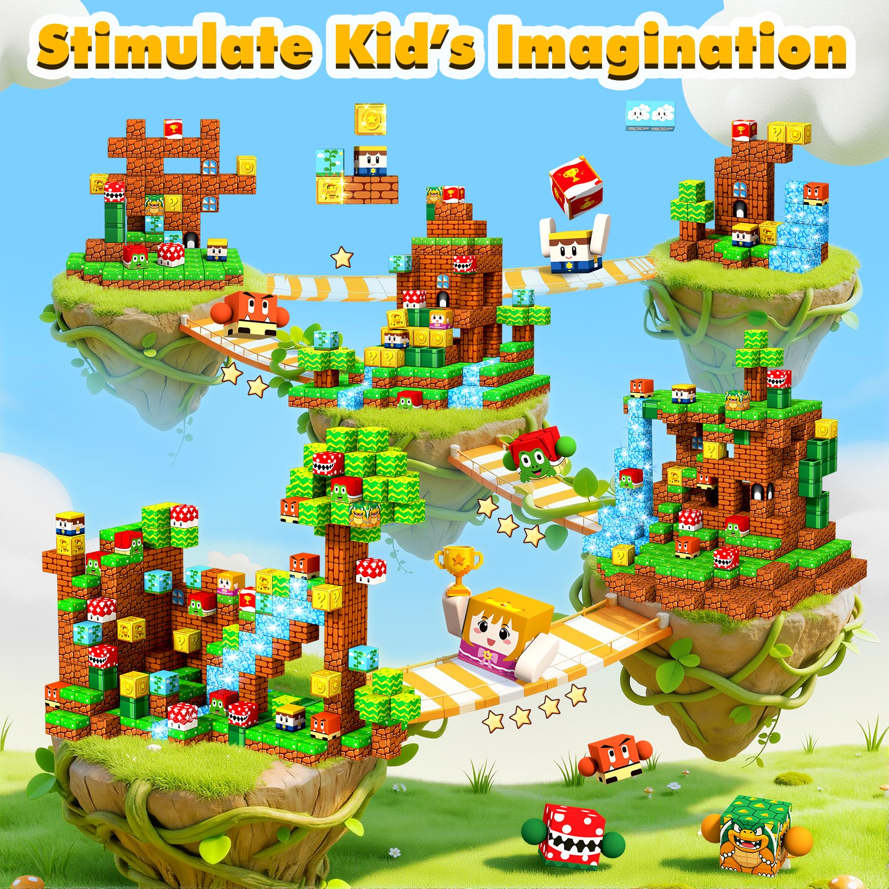 LUVTOY Costruzioni Magnetiche per Bambini - Blocchi Magnetici -150 Pezzi Magneti Bambini - Giochi per Bambini Giochi Montessori 3 4 5 6 7 8 Anni - Pasqua Regalo di Pasqua e Compleanno Ragazzi Ragazze