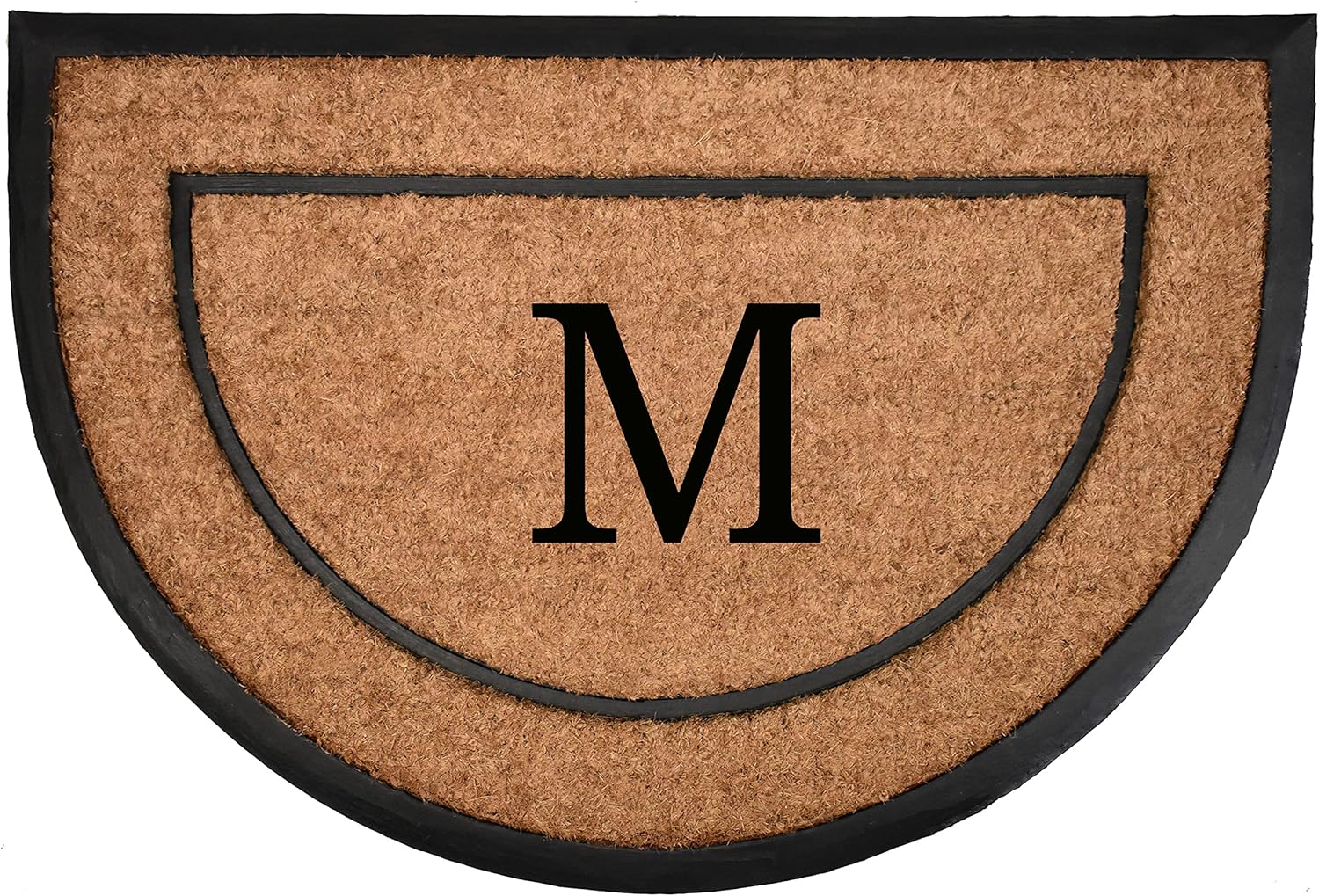Home & More Calloway Mills The General Half-Circle Monogram Doormat, Letter (M, 24 X 36)