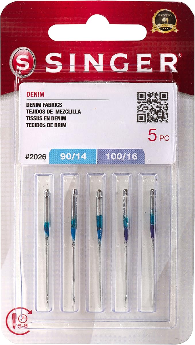 SINGER 2026 Denim Machine Needles, Assorted Size 90/14, 100/16 5Pack Amazon.ca Home