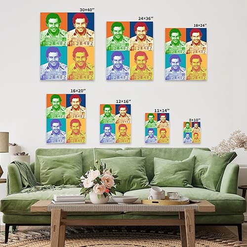 Miniatura 2 de Poster Master Pablo Mugshot Print  Lienzo de señor de la droga  Arte de Cartel de Medellín  Diseño de pared de Jefe del Crimen  Arte de collage pop