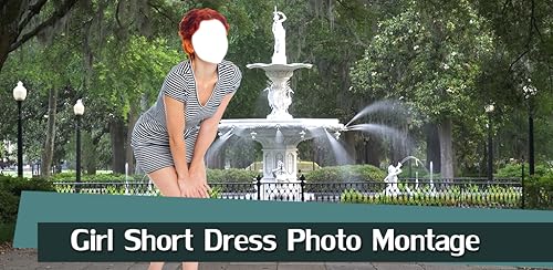 Menina vestido curto foto montagem
