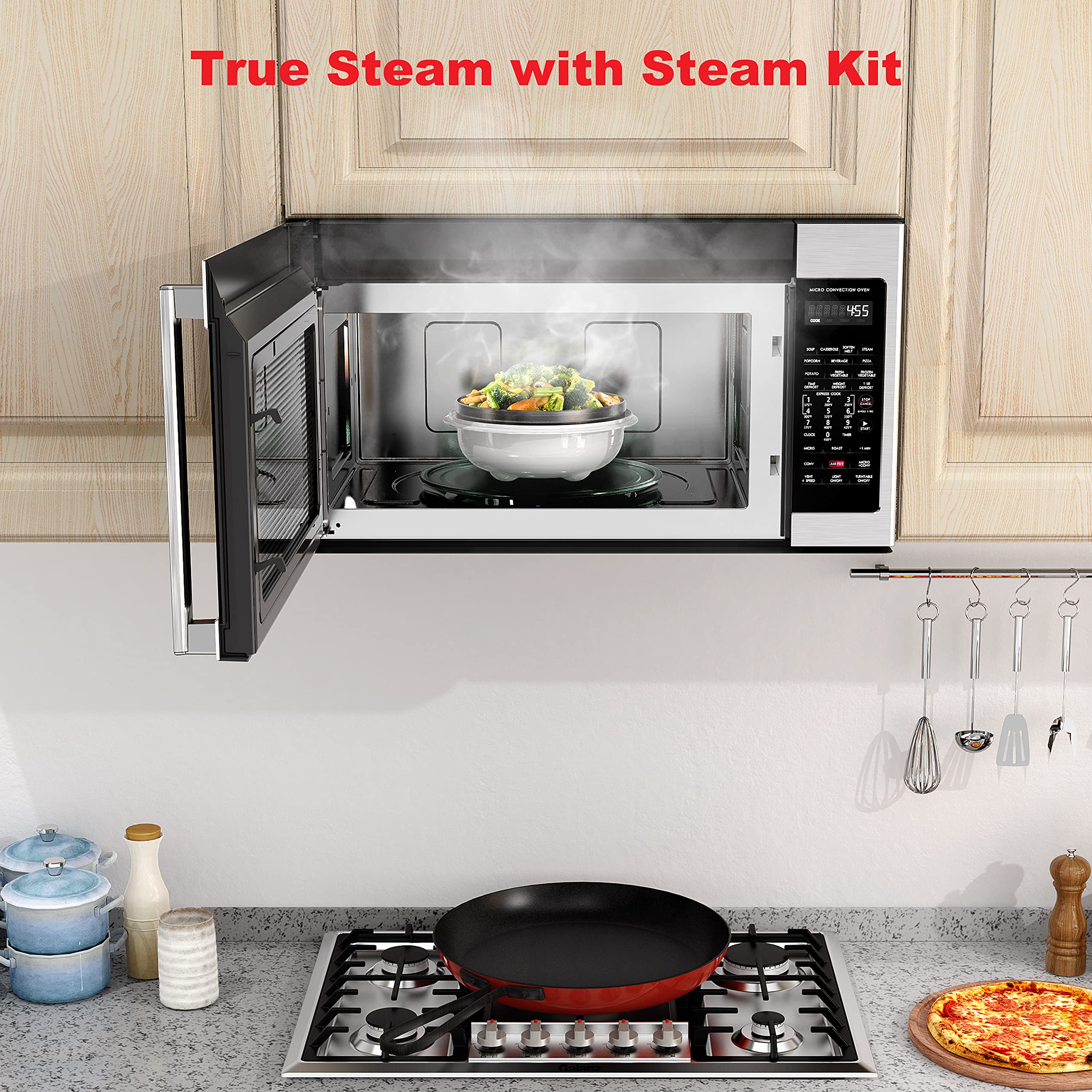 Galanz GLOMJB17S2ASWZ10 30" SpeedWave Over The Range Microwave Oven, True Convection & Sensor