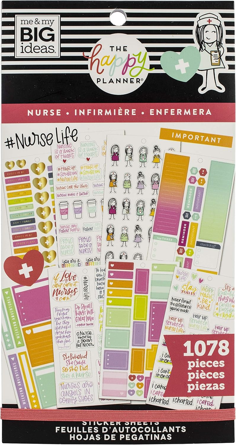 ME & MY BIG IDEAS Happy Planner STCKRS, Nurse, 1078/Pkg