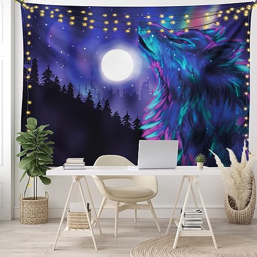 Miniatura 61 de Ambesonne Tapiz gótico, patio con hiedra encantada en la puerta antigua al bosque, colgante de pared ancho para dormitorio, sala de estar, 2-Verde