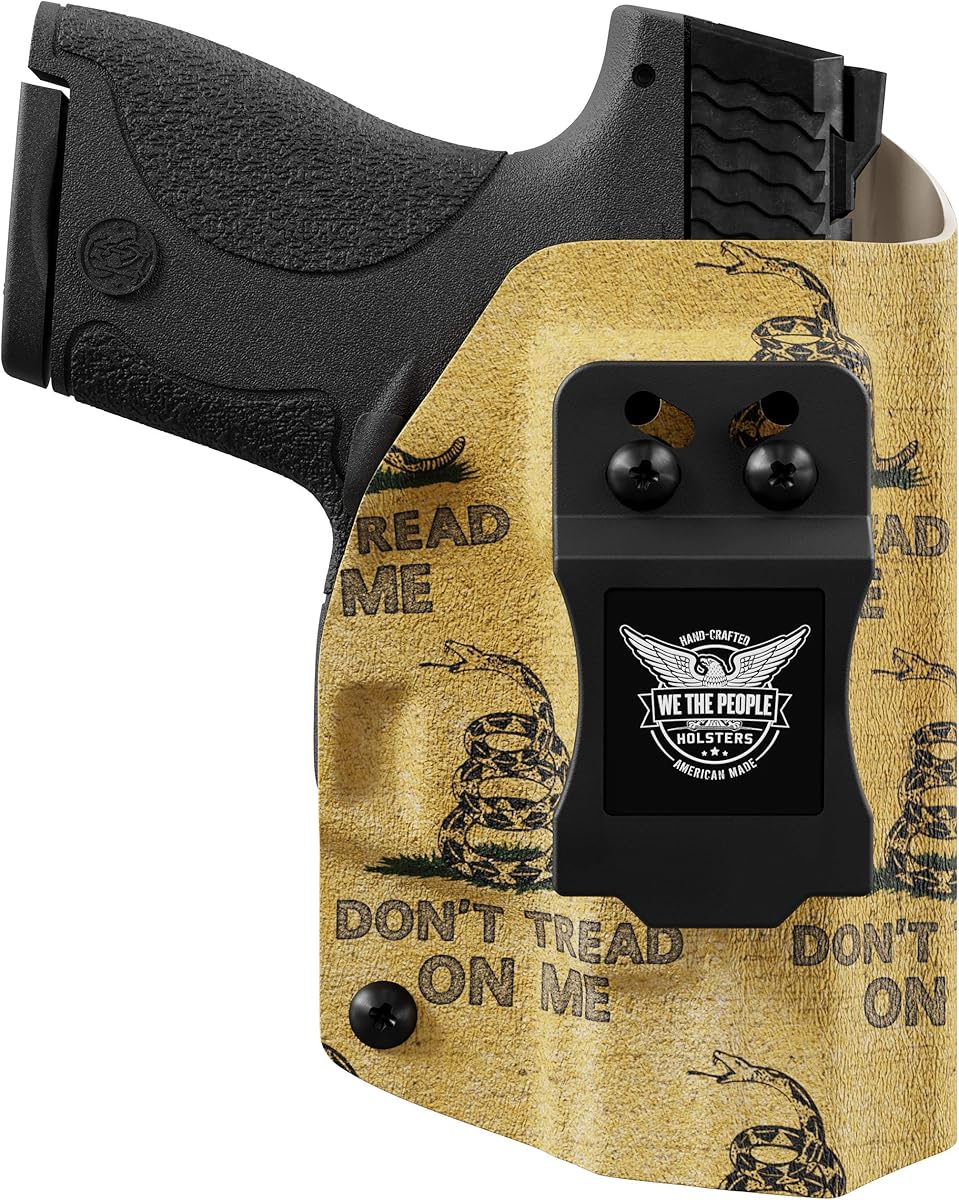 We The People Holsters - Gadsden Flag - Inside Waistband Concealed Carry - IWB Kydex Holster - Adjustable Ride/Cant/Retention