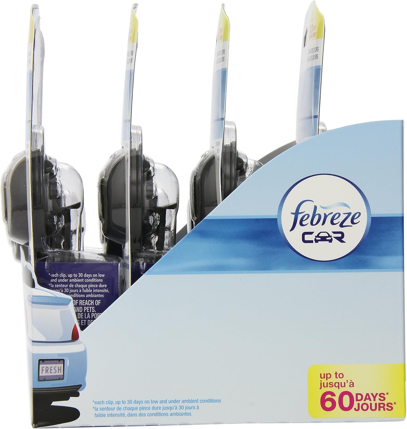 Febreze Air Freshener, Car Vent Clip Air Freshener, New Car Air Freshener, 2-Count (Pack of 8)