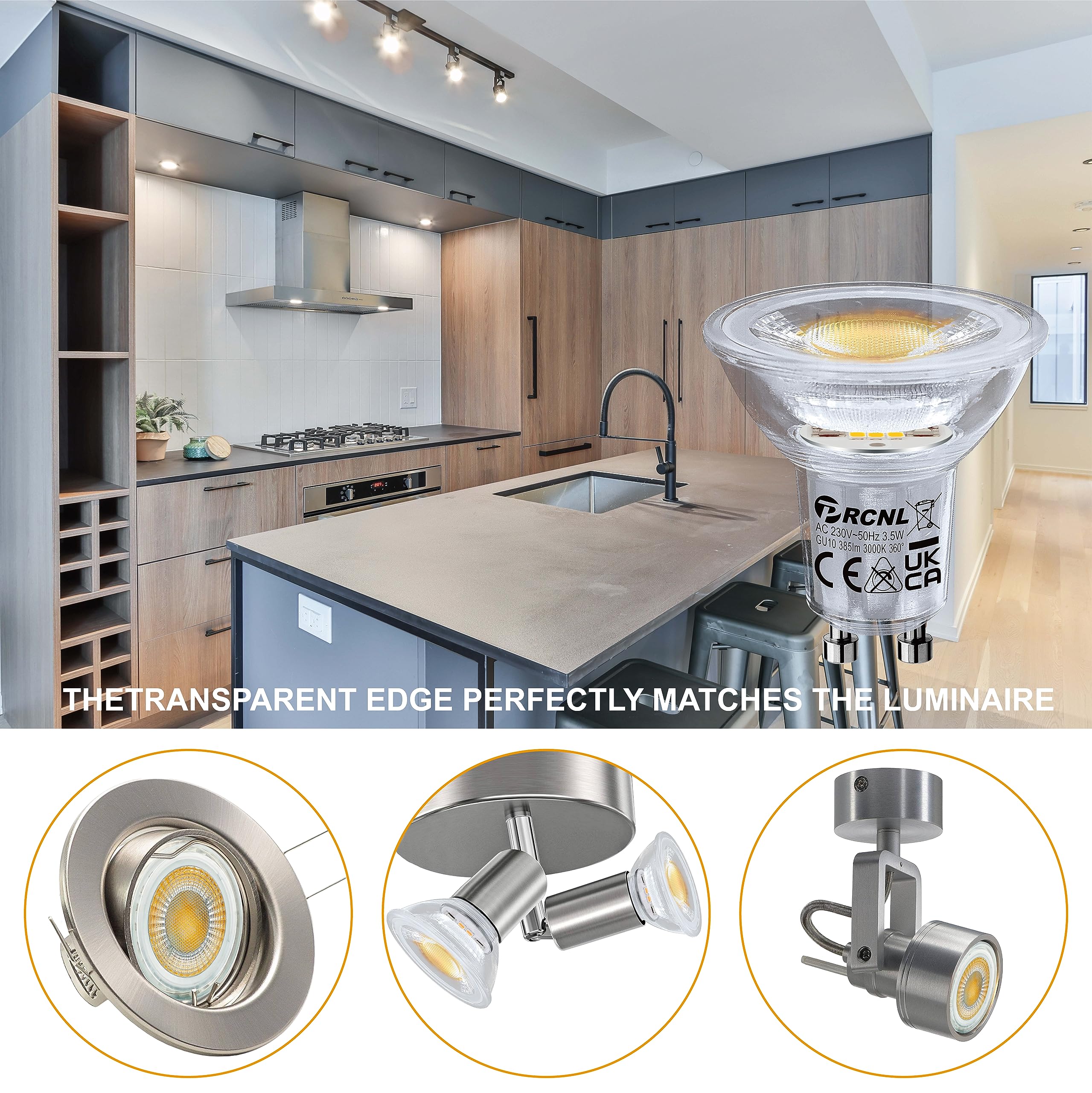 Lot De 6 Ampoules LED GU10 4W (équivalent 50W) - Lumière Chaude 3000K - Non Dimmable