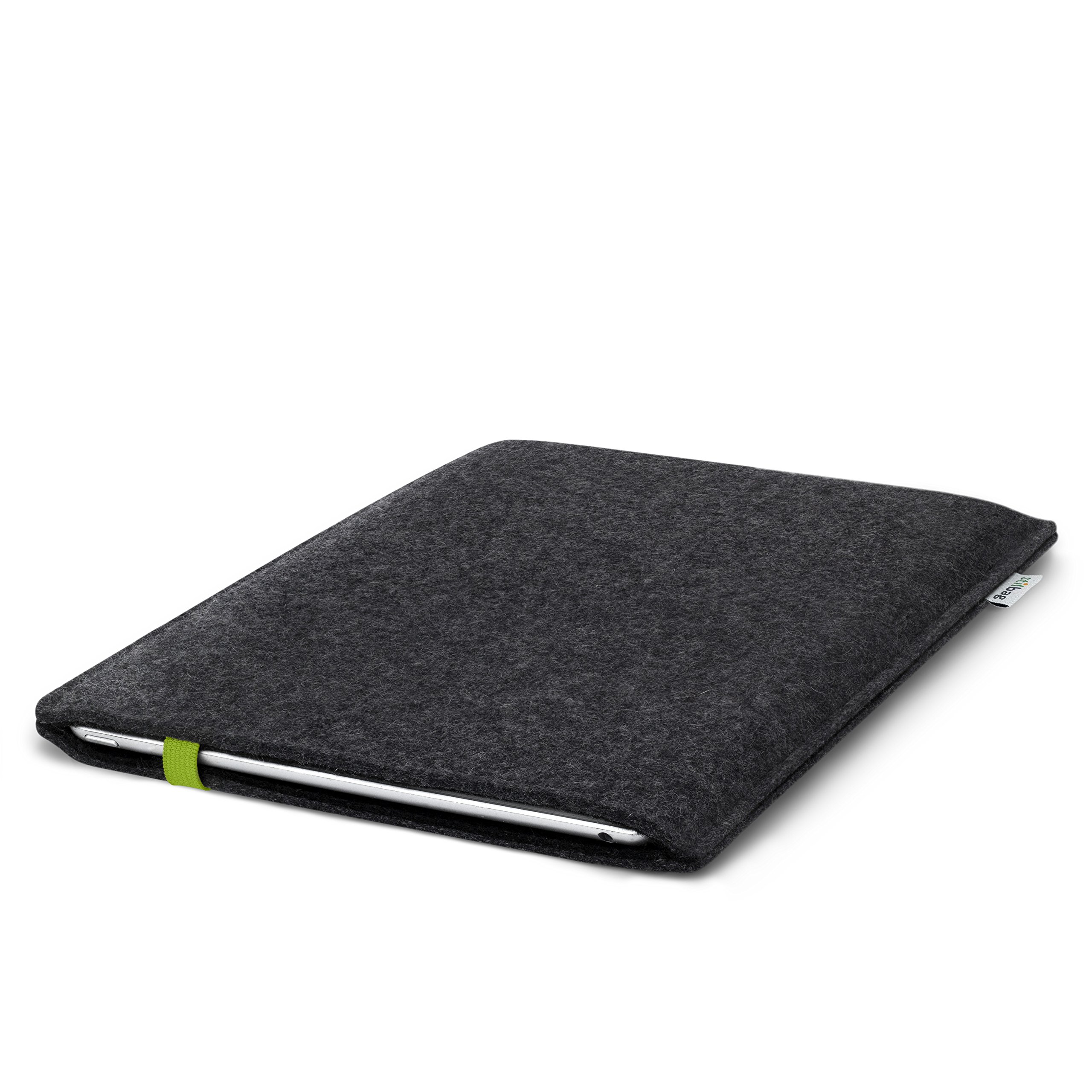 Stilbag Tablethülle Leon für Apple iPad Air 11-inch (M2) | Farbe: anthrazit/grün | Tablet-Tasche aus Filz | Tablet Schutzhülle | Tablet Made in Germany