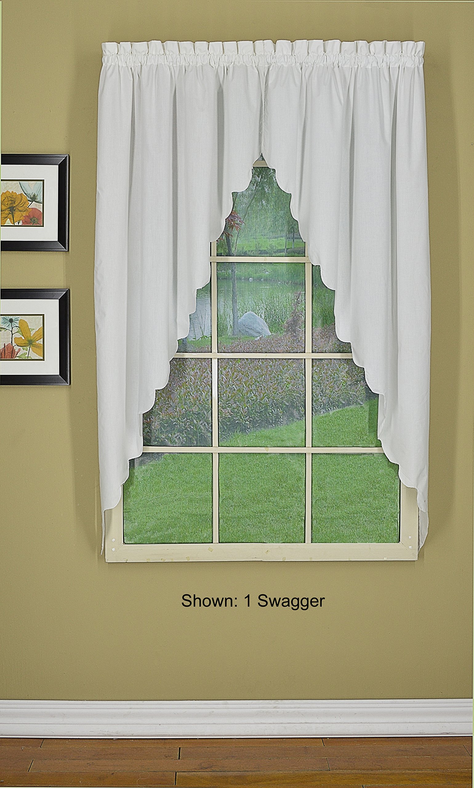 Today's Curtain Swagger Pair, White, 80" W x 63" L (Pack of 1), W 80" x L 63" (1 Panels) - Image 2