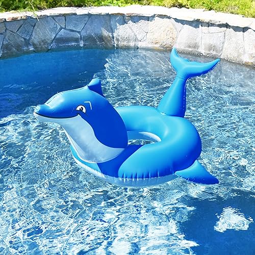 Miniatura 5 de GoFloats Dolphin Pool Float Party Tube - Balsas inflables para adultos y niños