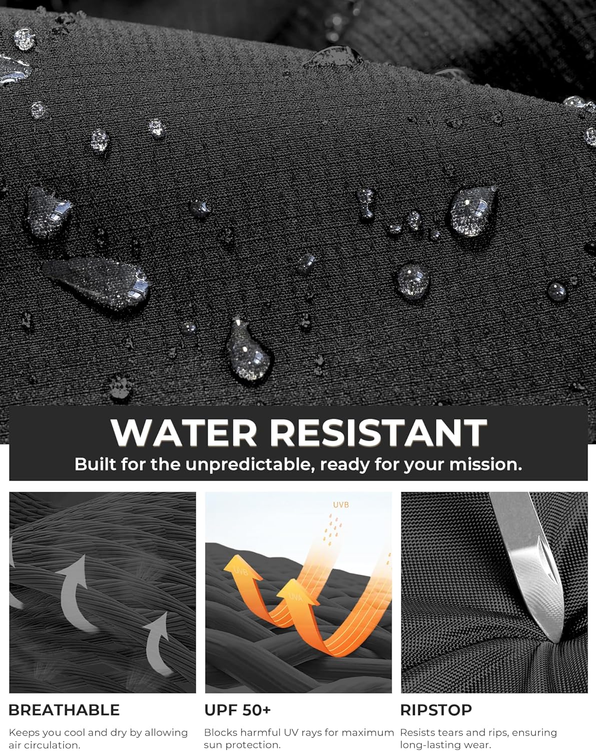 MOURCE Work Cargo Pants for Men Ripstop - Water Resistant Lightweight EDC Tactical Pants for Men with 10 Pockets - Image 3