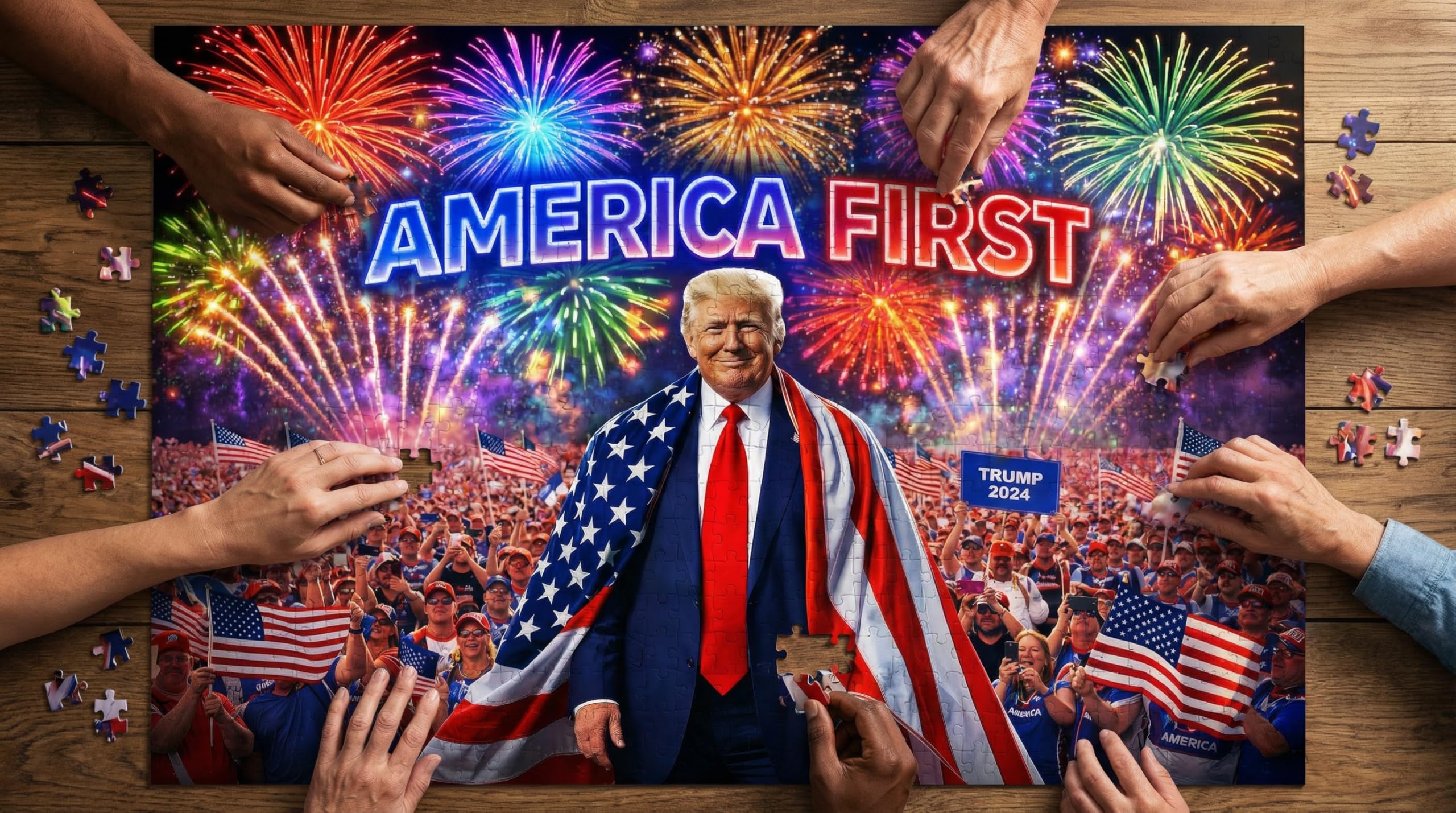 America 250 Commemorative Jigsaw Puzzle - 1000 Piece Collector's Edition, Certificate of…