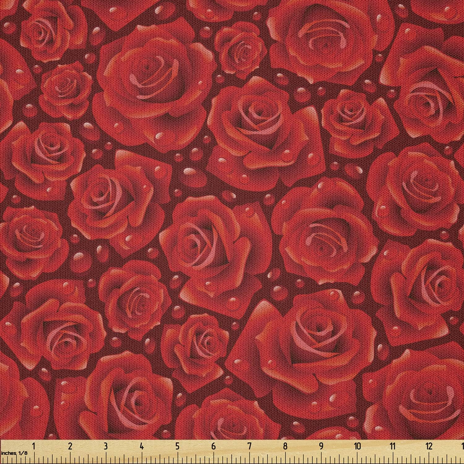 Ambesonne Cartoon Fabric by The Yard, Celestial Melody Vibes Wingy Little Ones with Harps Flowers Clouds Print, Microfiber Fabric for Arts and Crafts Textiles & Decor, 5 Yards, Yellow Seafoam