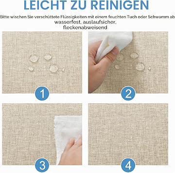 DWCN Linen Beige Tablecloth 135 x 160 cm Washable Outdoor Weatherproof Fabric Leinenoptik Wasserabweisend Fleckschutz Polyester Rechteckig Tischtuch für Esszimmer Garten Party Hochzeiten oder Haushalt