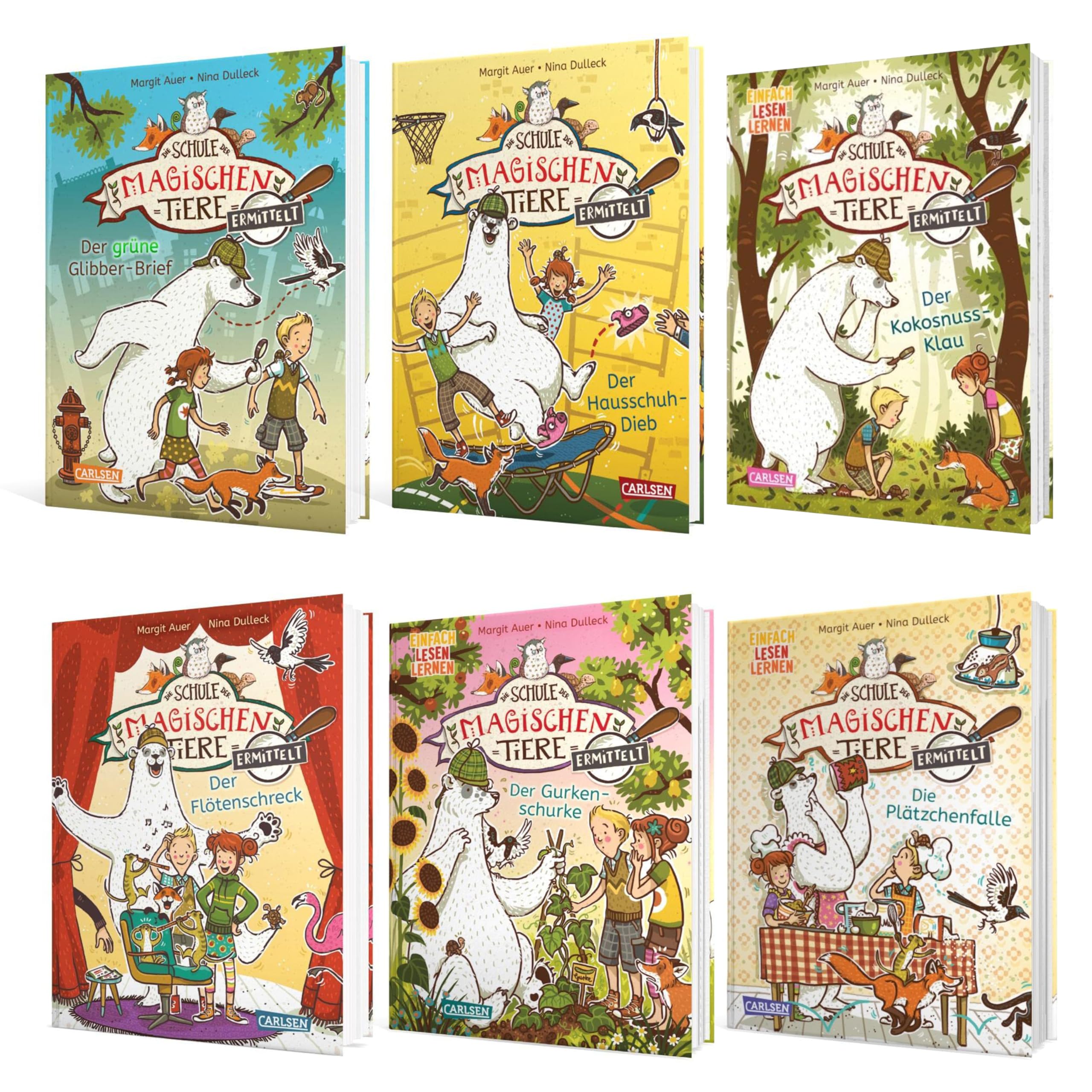 Die Schule der magischen Tiere ermittelt 1-6 – Erstleser-Buchset ab 6 Jahren mit exkl. Lesezeichen & Leichter Kinderkrimi mit Eisbär Murphy & Magischen Tieren – Ideal zum Lesenlernen & Schulanfang
