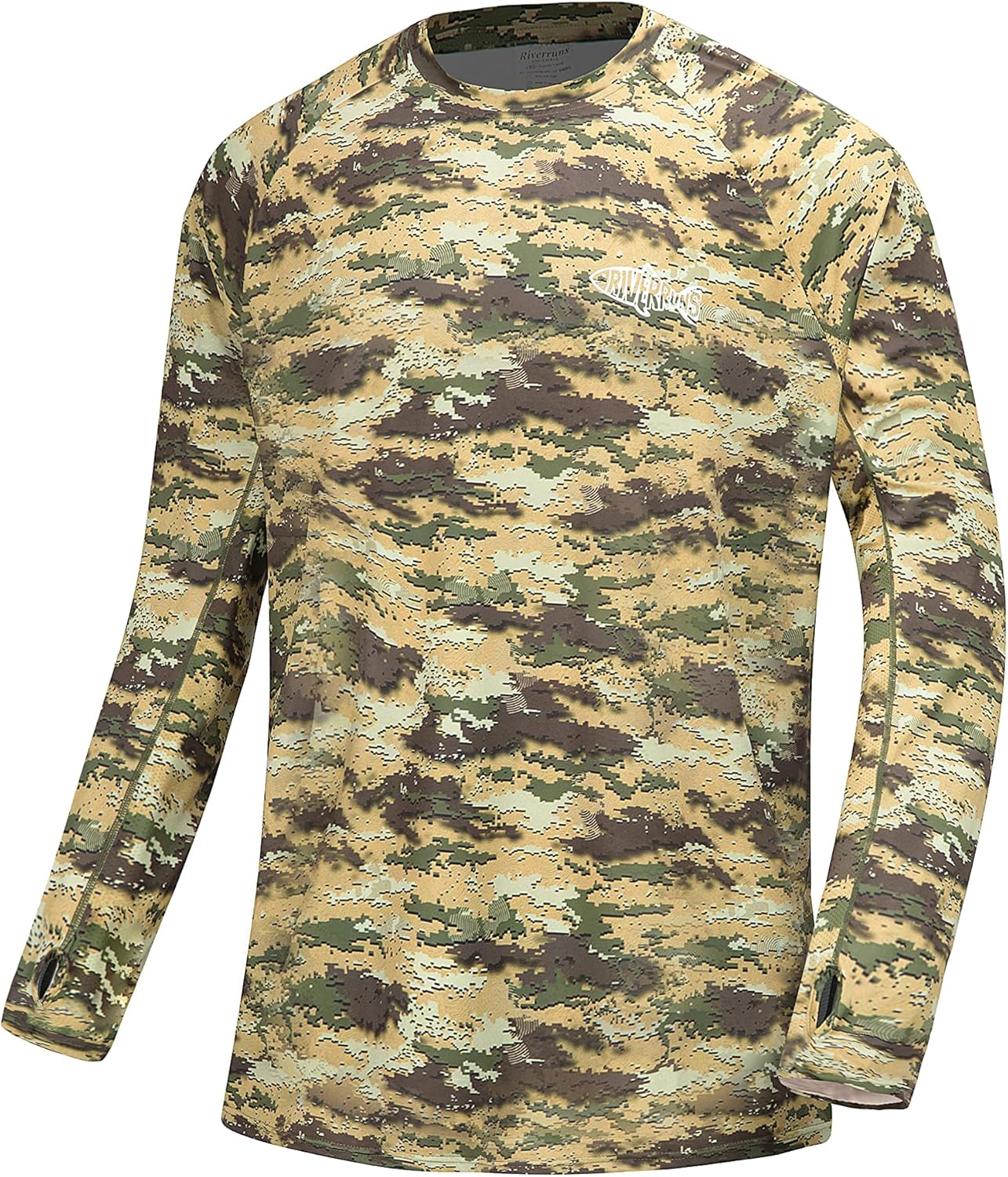 Men's UPF 50+ Sun Protection Shirt Long Sleeve Quick Dry Fishing Shirt Rash Guard Swimming Hiking Running-1003