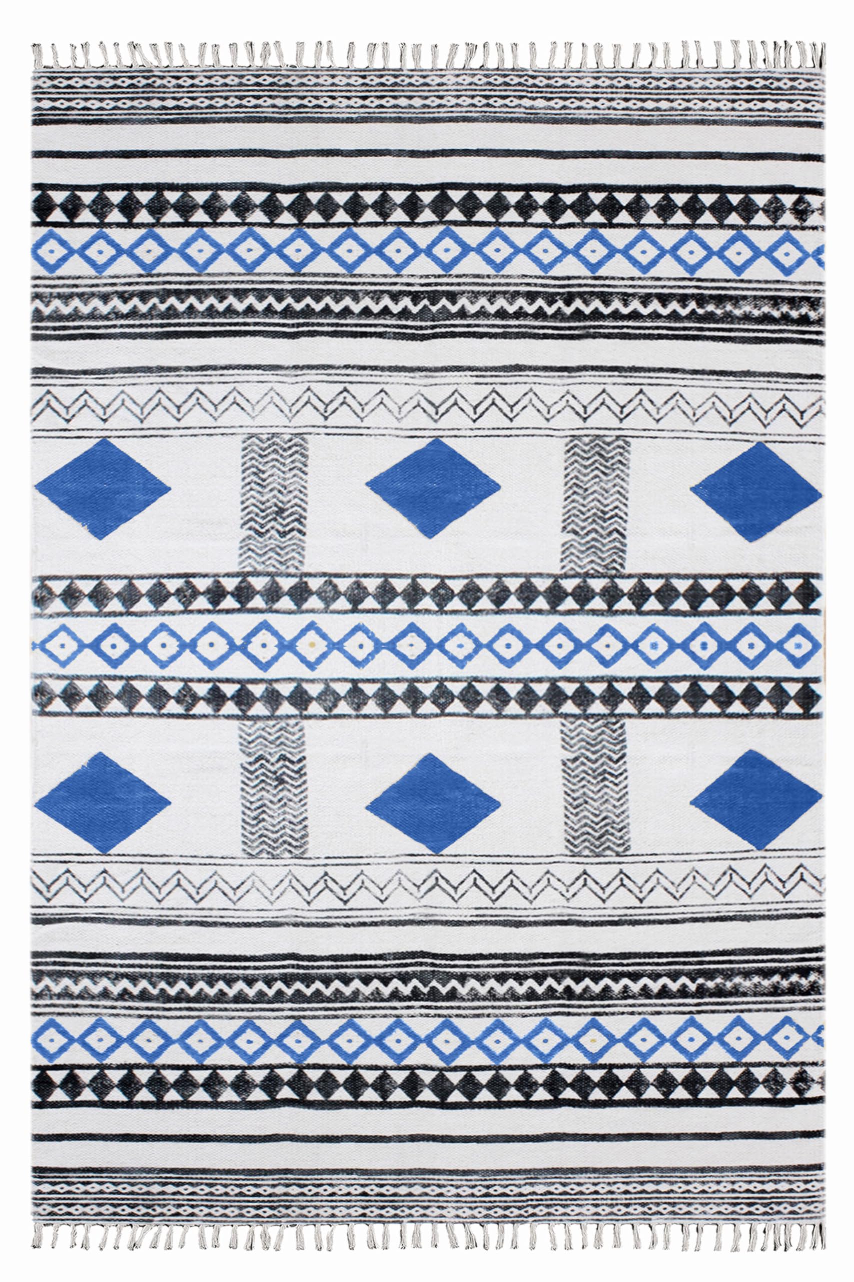 Tapis de couloir anti-usure Kilim 61x350 cm en coton pour sol protégé