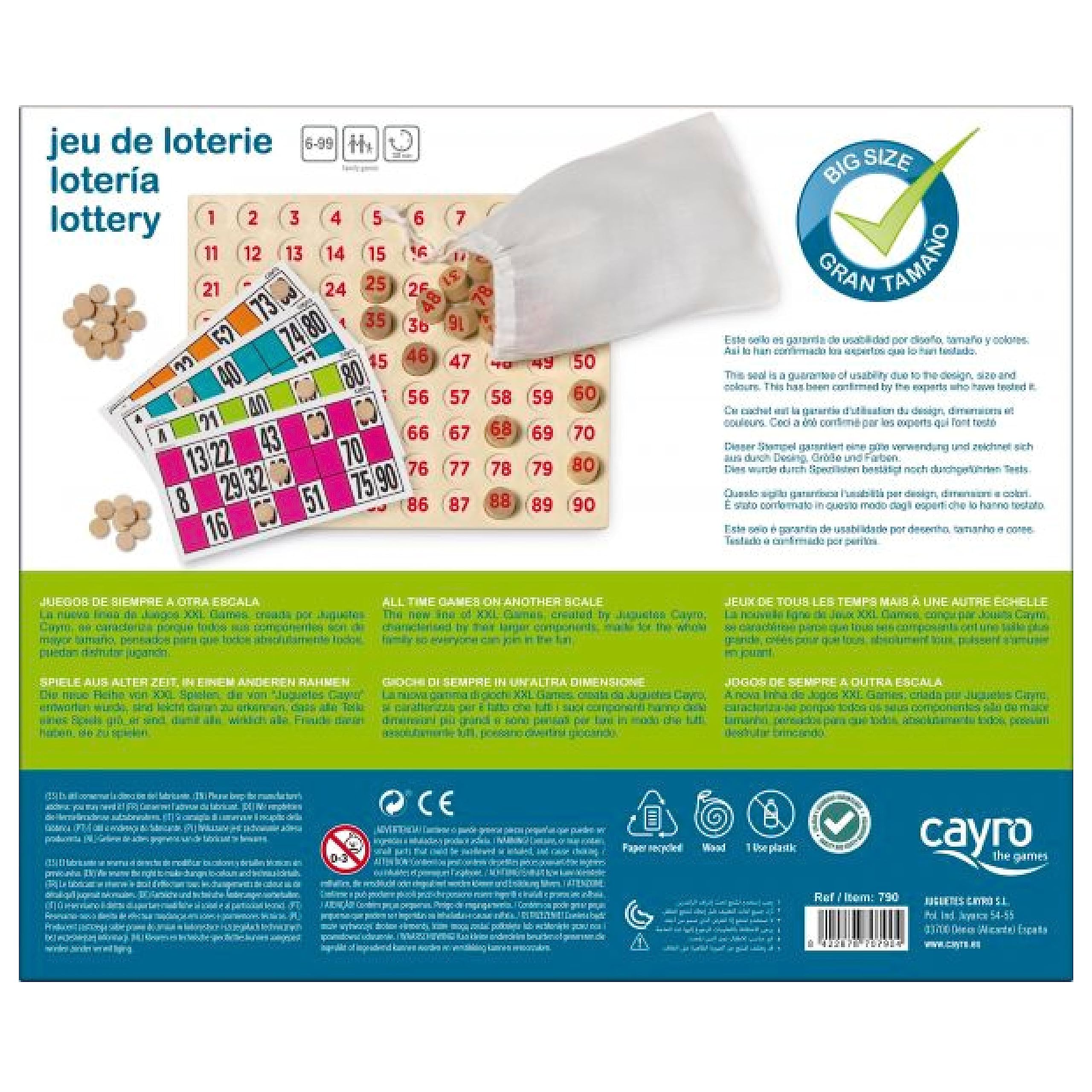 Cayro Lotto XXL Brettspiel – Familienklassiker Für 2+ Spieler | Förderung Von Konzentration & Strategie