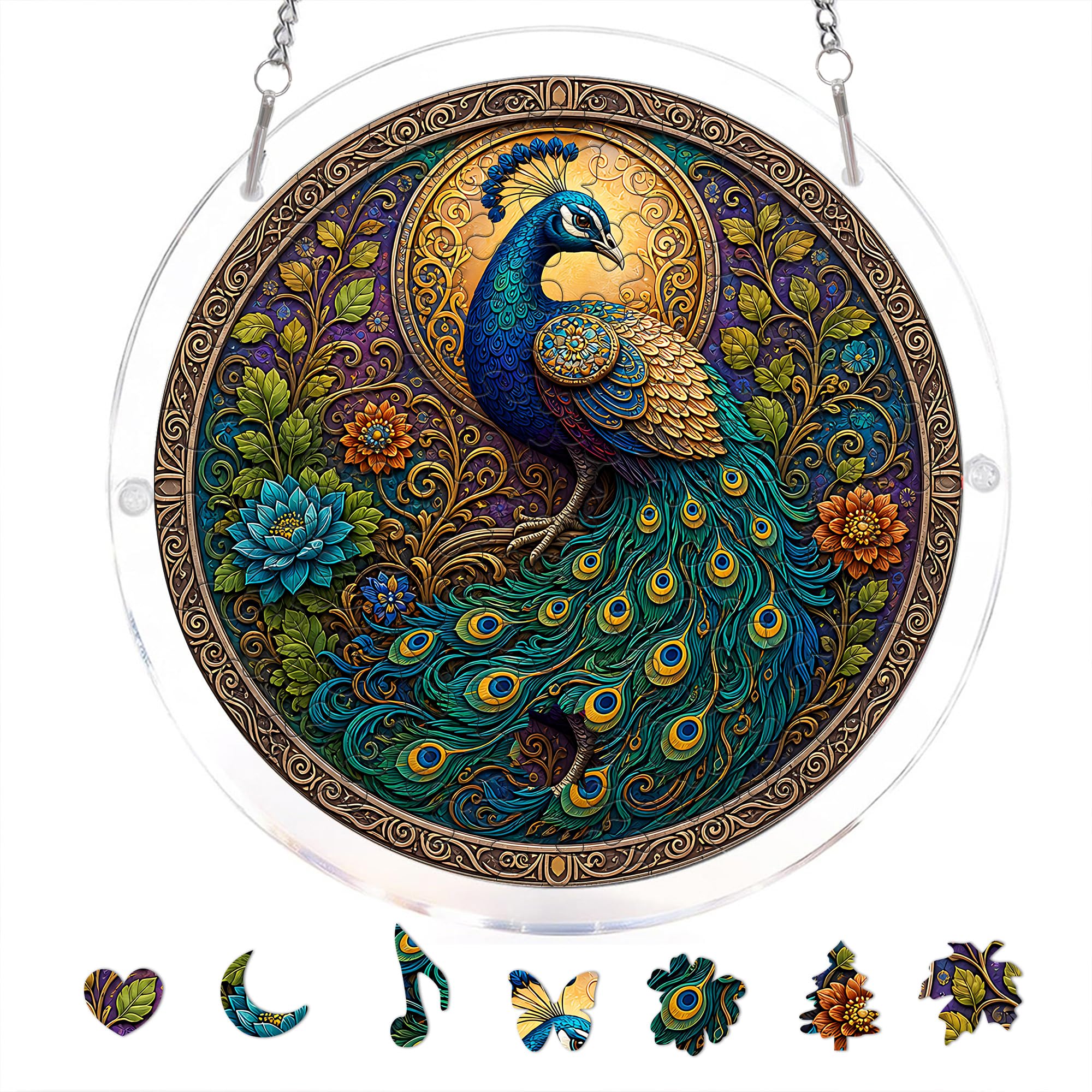 zhuoyaju Acrylic Jigsaw Puzzle Suncatcher, Stained Glass Suncatcher Puzzle