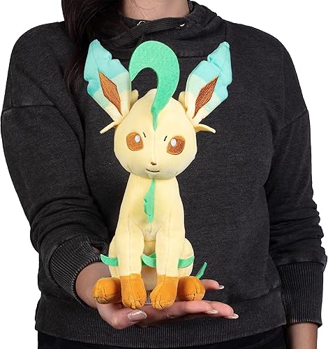 Miniatura 6 de Pokémon Peluche Leafeon de 8 pulgadas, con licencia oficial, figura evolutiva de Eevee, auténtico juguete de peluche suave, regalo de Navidad para