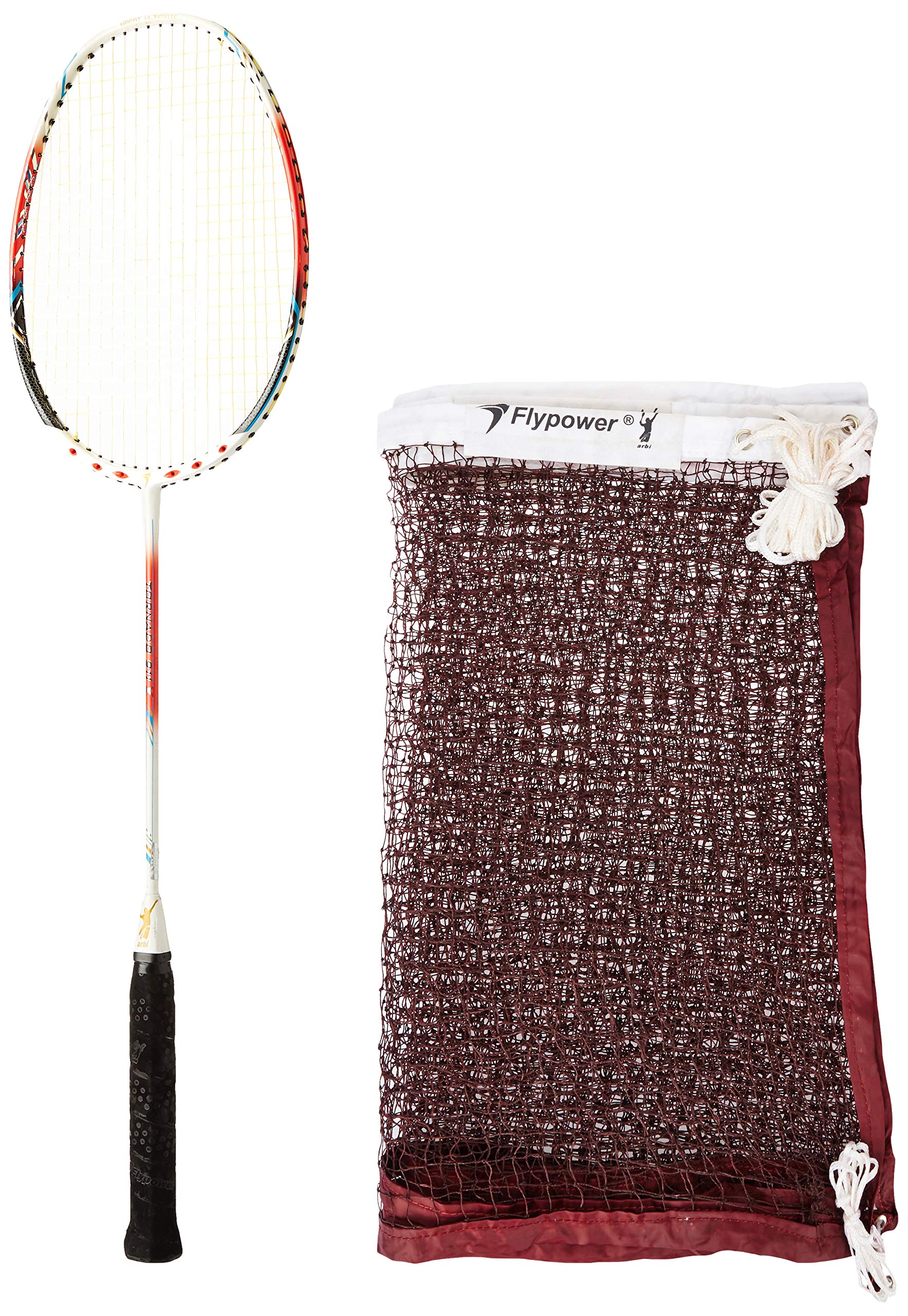 Flypower Badminton Racket TORANDO 911X with NET 850 MAHROON, Multicolor-picture-26