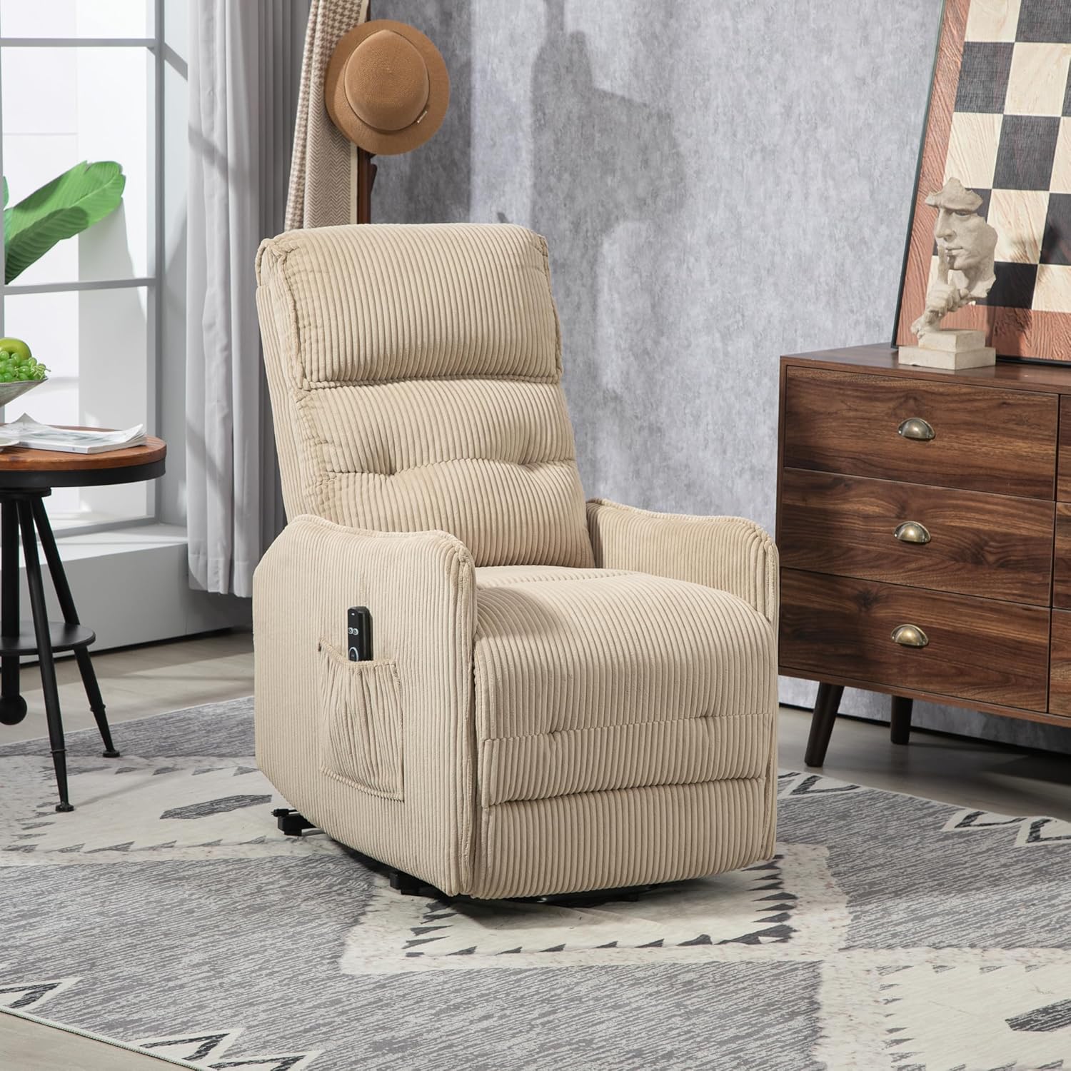 Hujota Recliner Chair, Corduroy Fabric Recliner Chairs