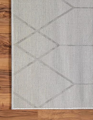 Miniatura 11 de Unique Loom Matrix Trellis Collection - Alfombra decorativa (7 pies 1 pulgada x 10 pies, rectangular, blancogris)