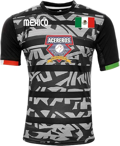Jersey México Acereros de Monclova 100% Poliéster NegroGris_Hecho en México