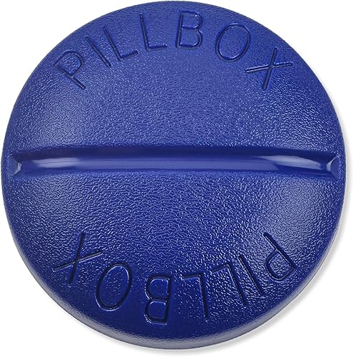 Miniatura 6 de Pastillero redondo para viajes, mini organizador compacto portátil de 4 compartimentos, dispensador de vitaminas y medicamentos hasta 4 veces al