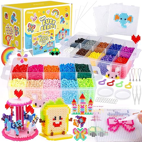 Pllieay Kit de 20000 Perles à Repasser 5mm, 22 Couleurs
