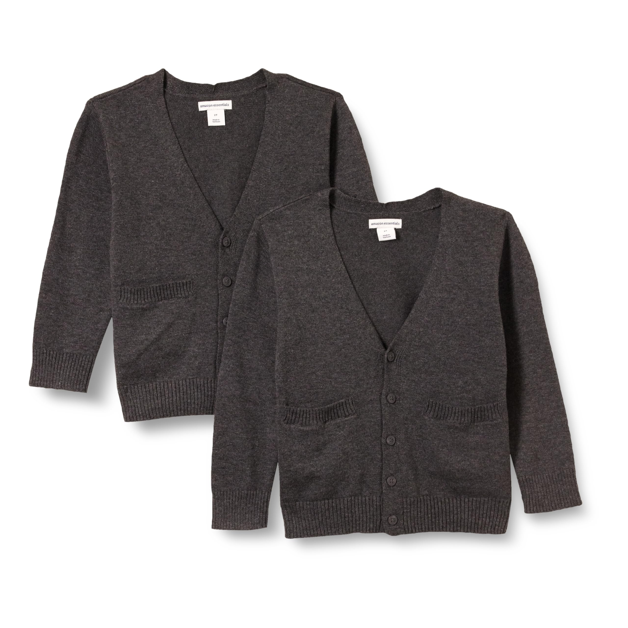 Amazon Essentials Rebecas en algodón Liso Unisex Niño, Pack de 2