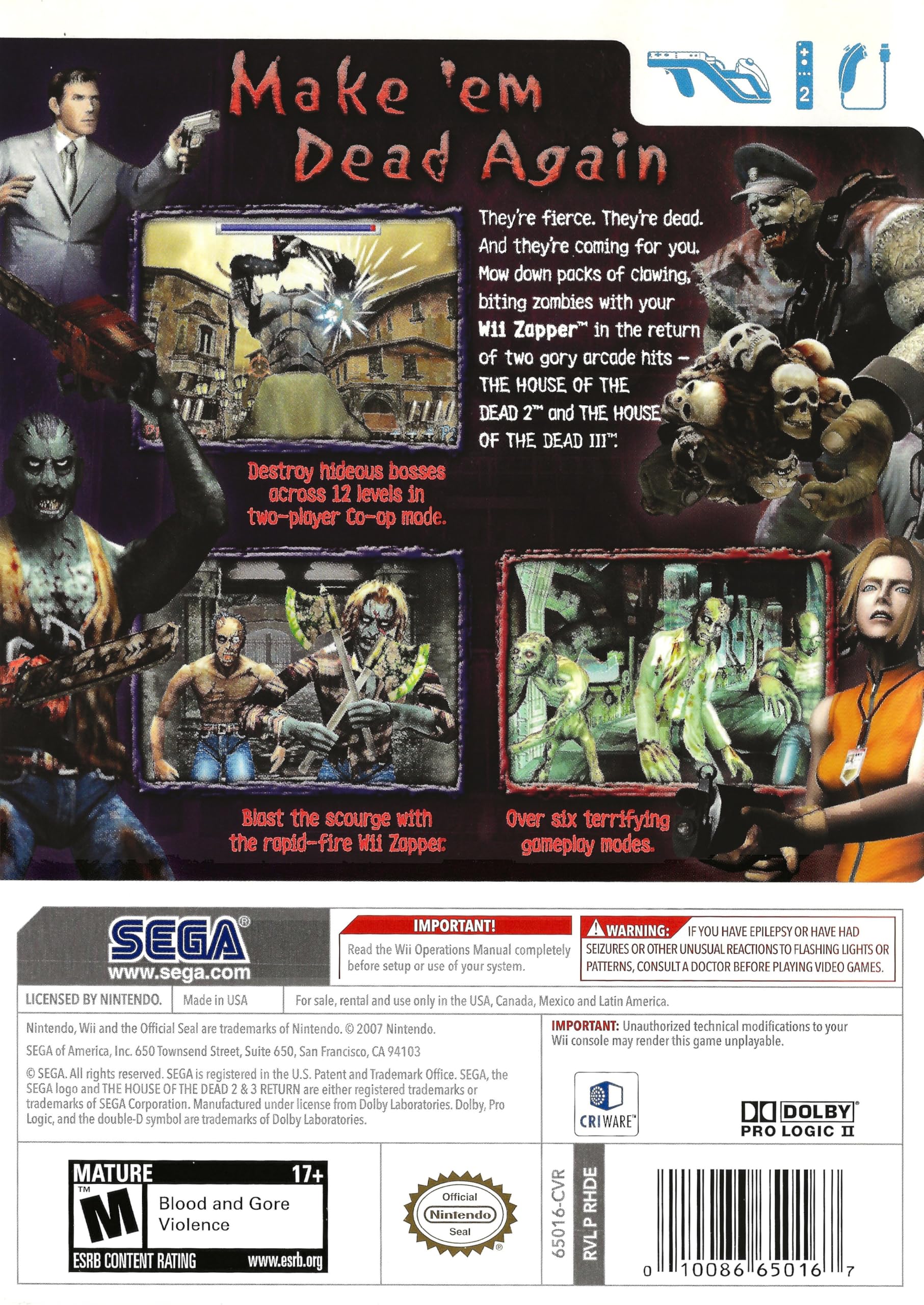 Amazon.com: House of the Dead 2 & 3 Return (Renewed) : Video Games
