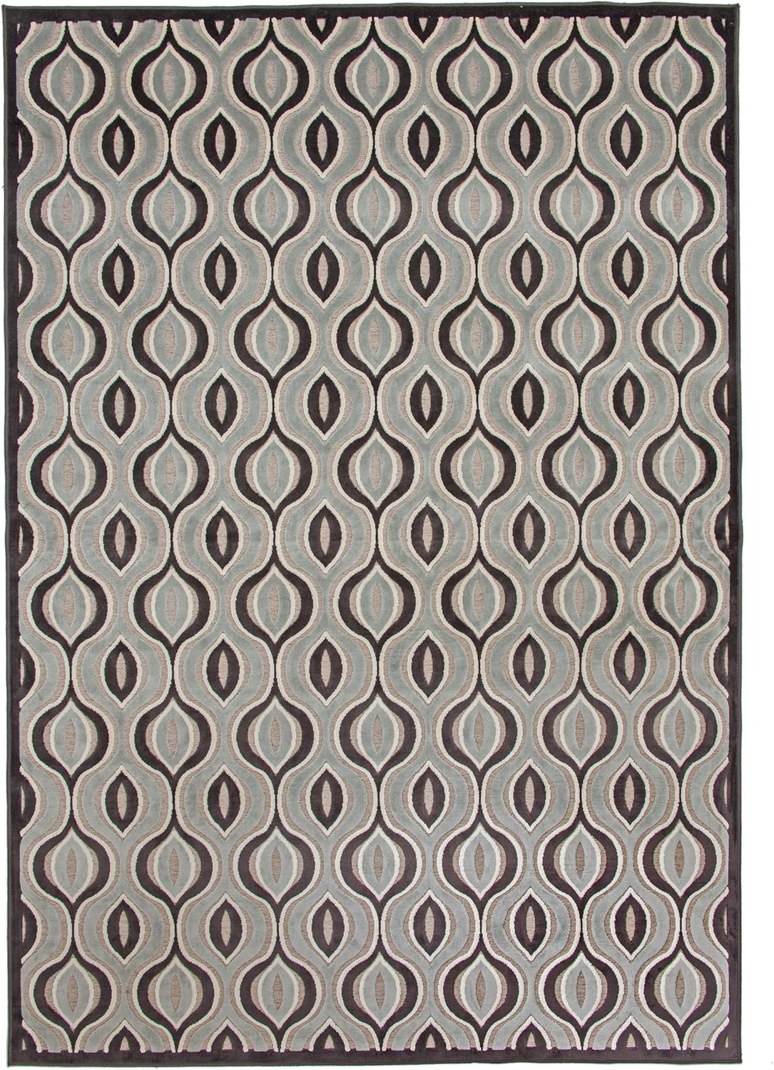 GOWE Davlin Black/Aqua/Grey Area Rug 5x8
