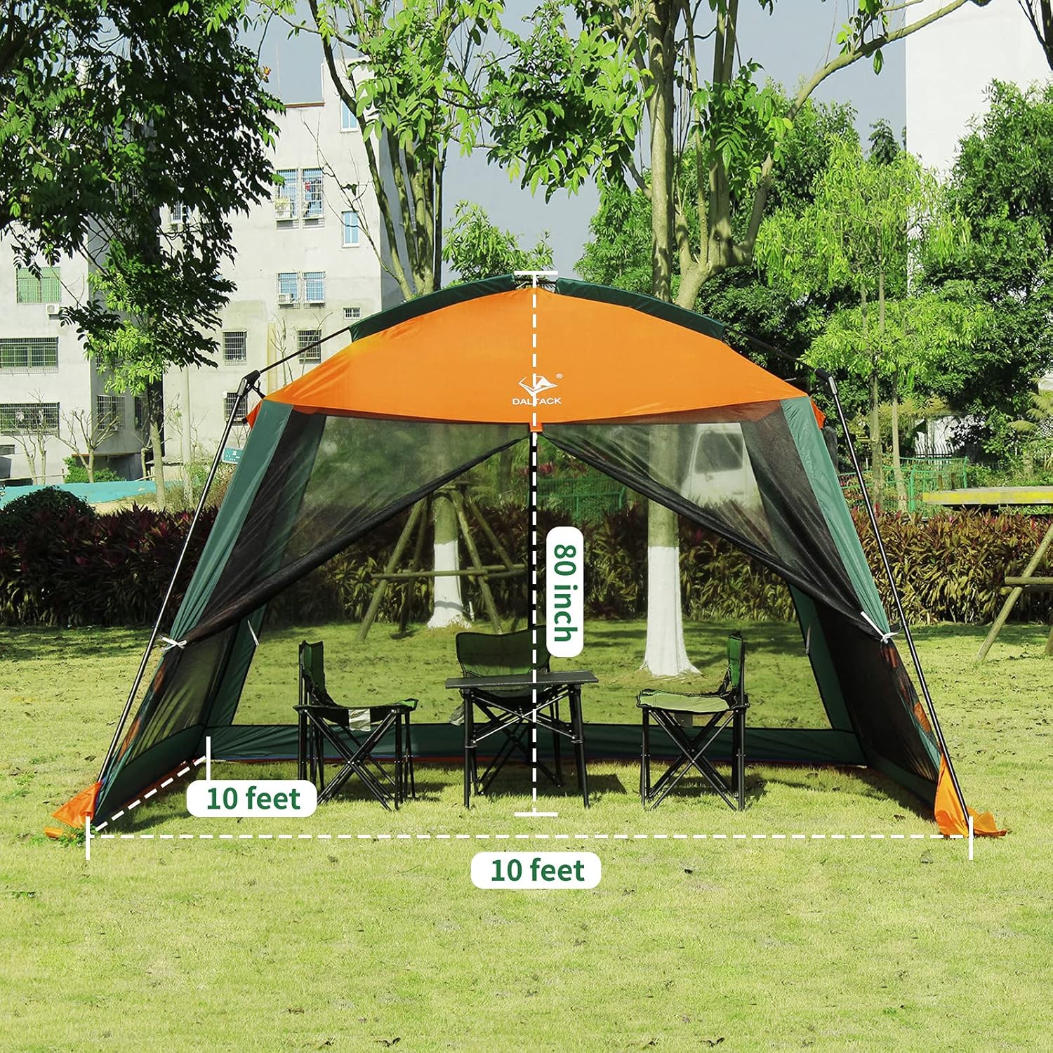 DALTACK Screen House for Outdoors 10Ft x 10Ft Mesh Screen Room Canopy Sun Shelter UPF 50+ Sun Shelter with Carry Bag : Sports & Outdoors