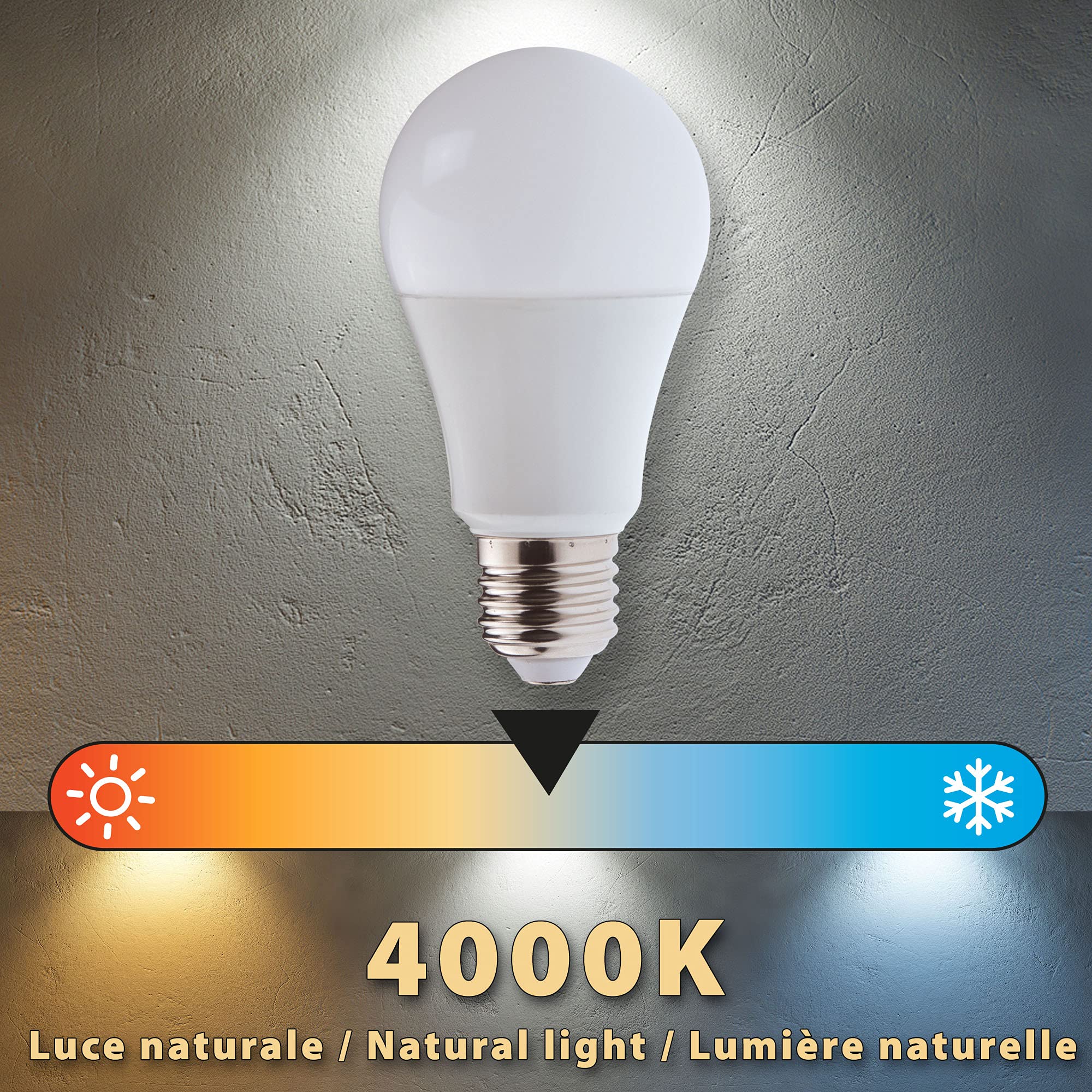 Lampadina LED VELAMP Con Sensore Crepuscolare - E27 9W, 820lm, Luce Naturale 4000K - Foto 8