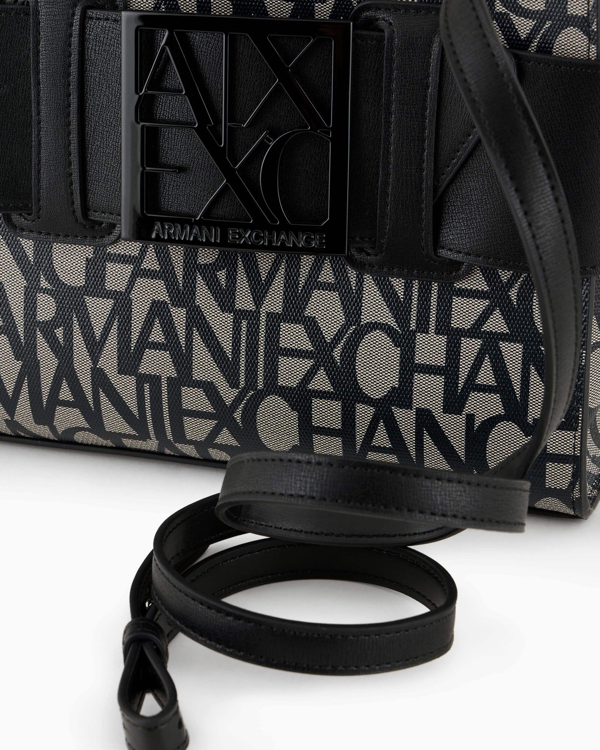 AX Armani Exchange Medium Logo Placket Crossbody Zip Top Tot