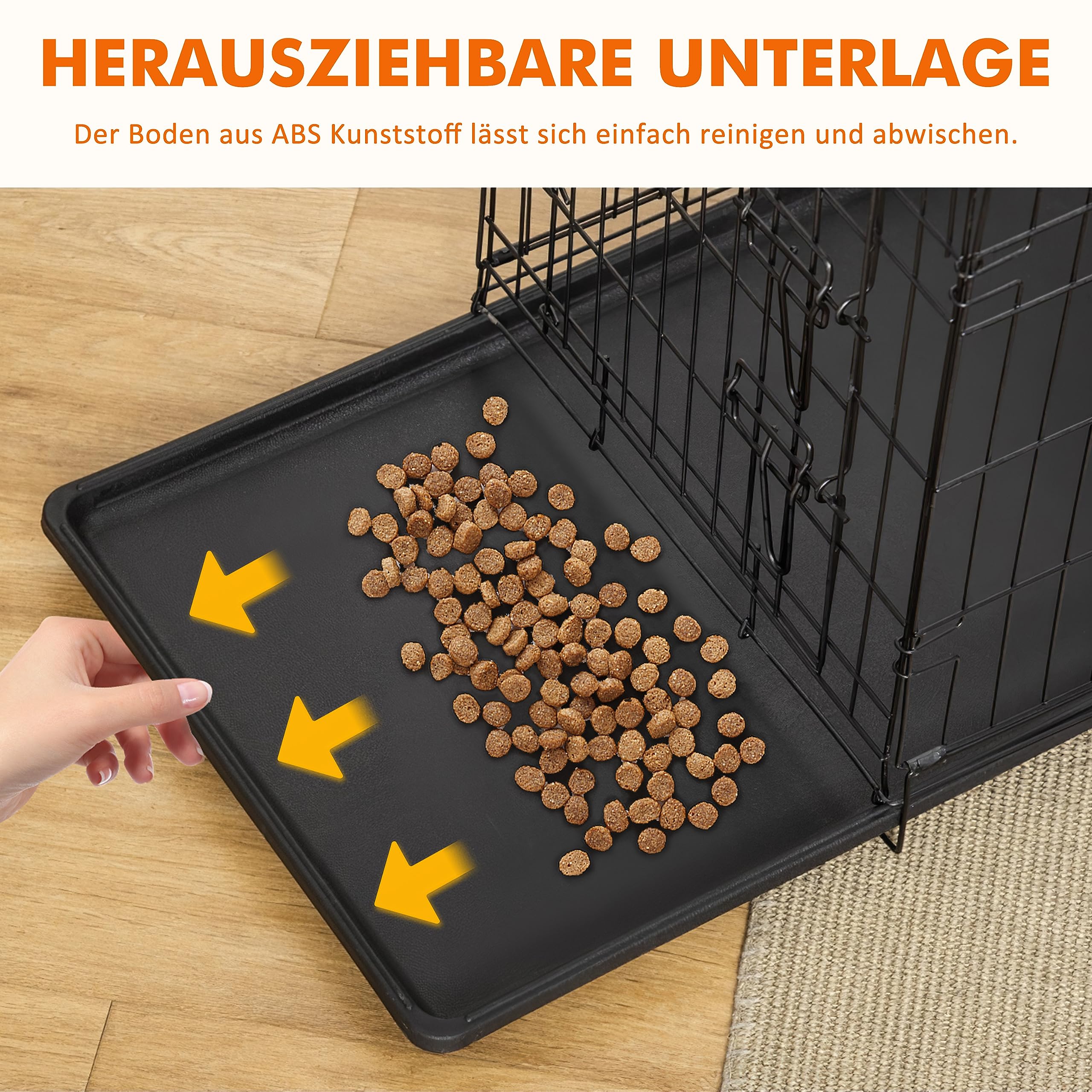 Ribelli Caja de Transporte para Perros Caja de Transporte para Perros Jaula de Alambre - Adecuada para Cachorros - Plegable - Carga máxima 45 kg