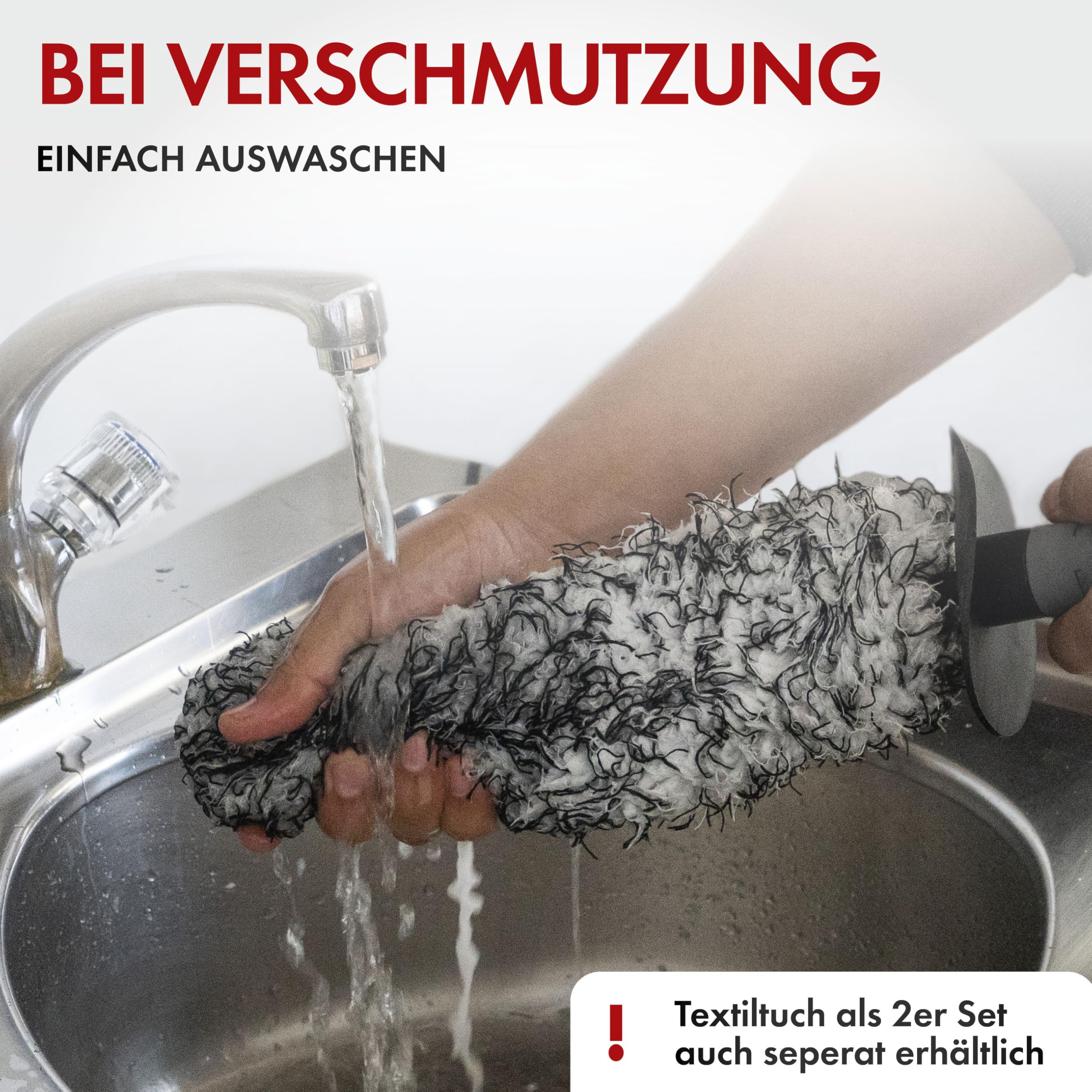 Walser Szczotka premium z mikrofibry, środek do czyszczenia felg z ergonomicznym uchwytem + ochrona przed pryskaniem do czyszczenia bez zarysowań i smug, elastyczna szczotka do felg samochodowych, 42