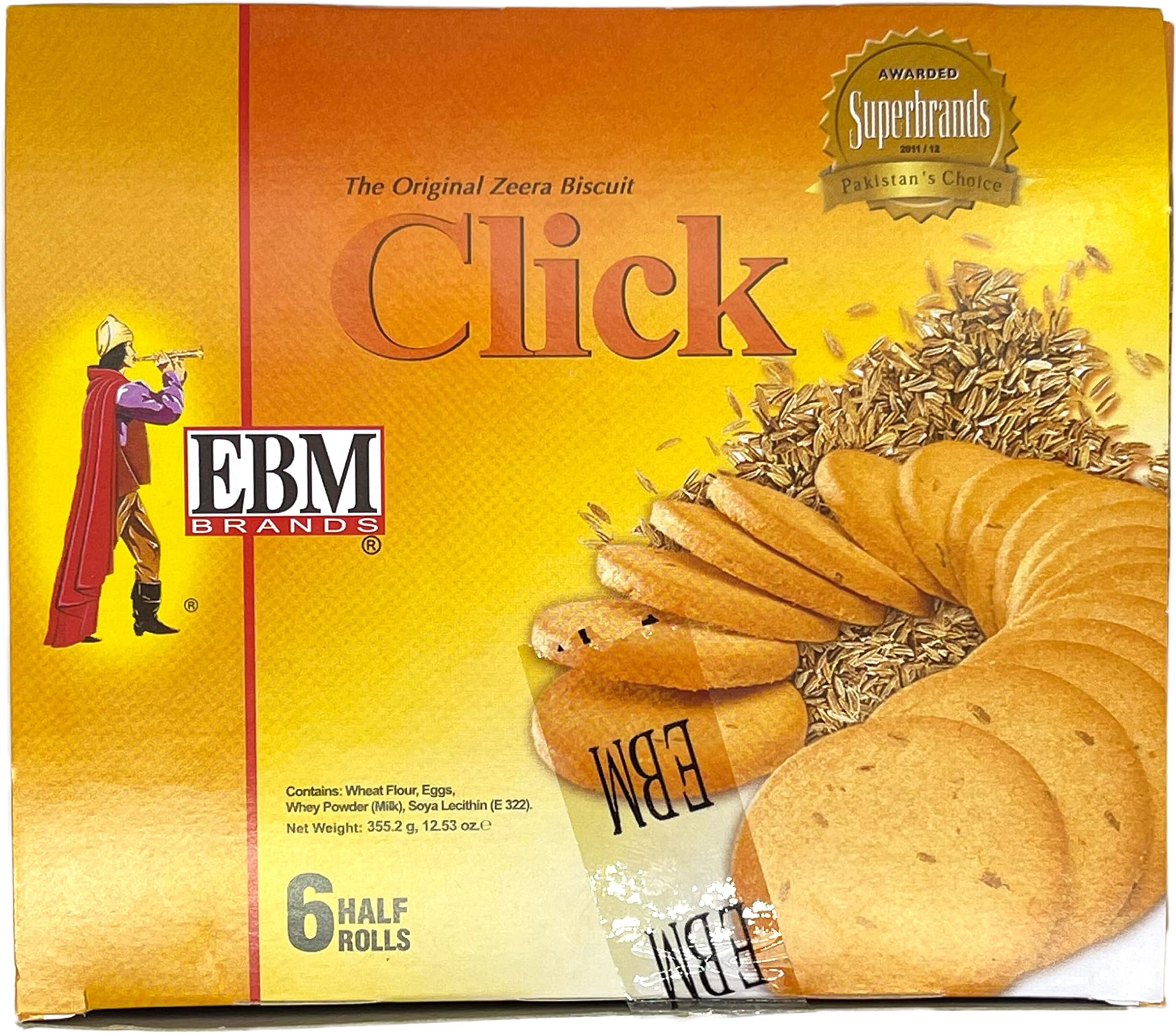 EBM Click - Zeera Biscuits (Jeera, Cumin), Pack of 6
