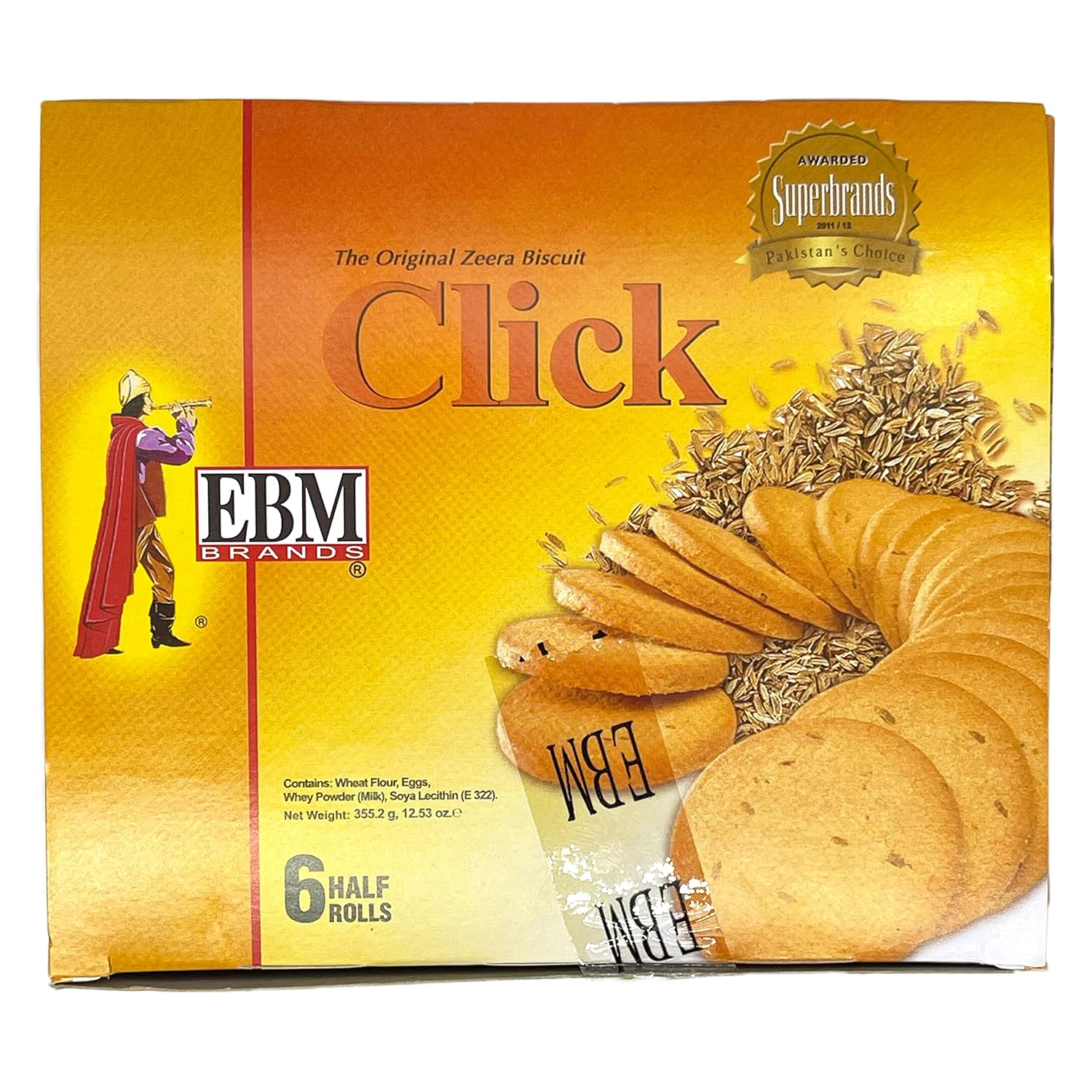 EBM Click Zeera Biscuits (Jeera, Comino) Pack de 6