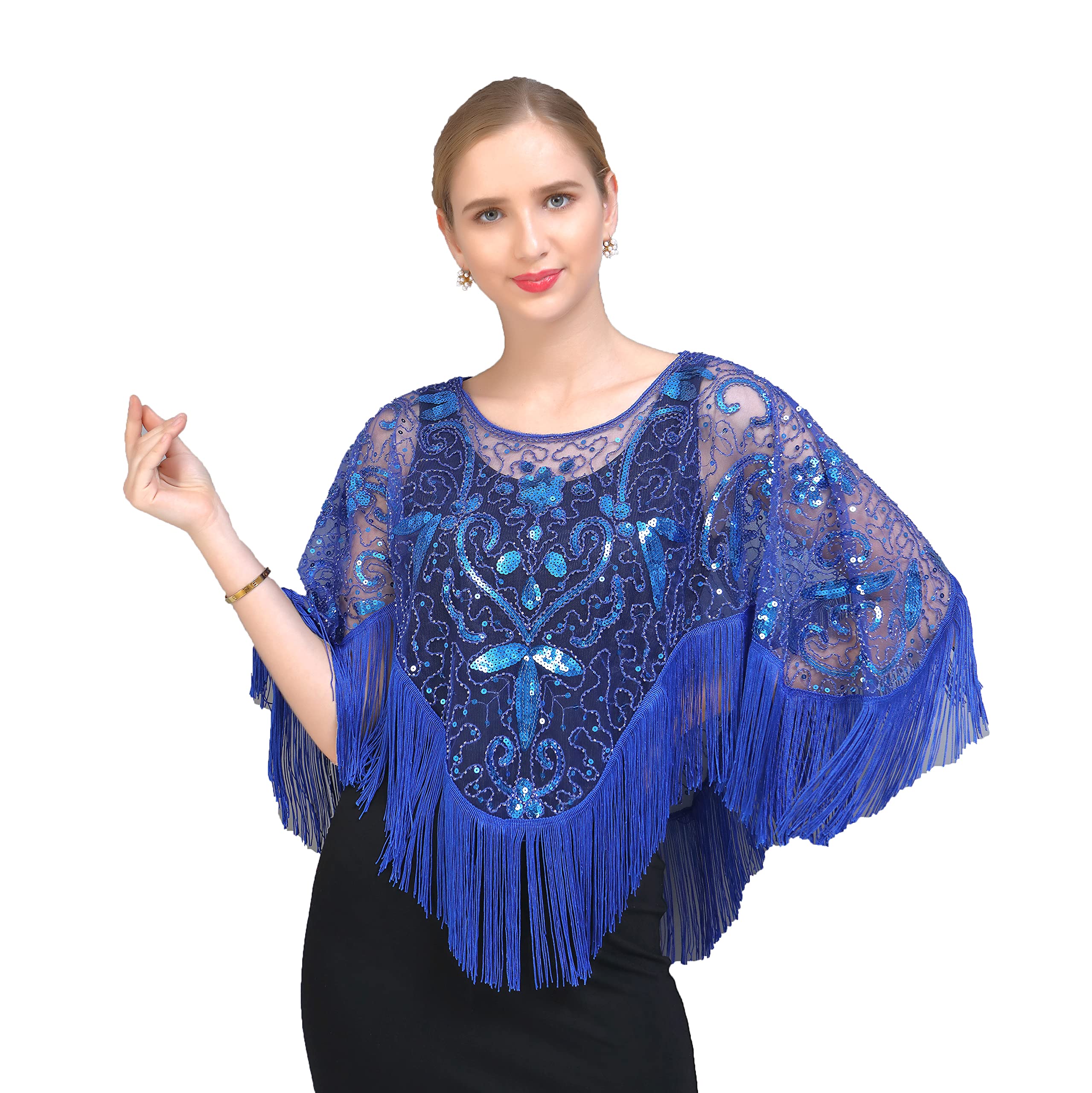 EORUBE 1920s Stola Schal Damen Pailletten Umschlagtücher für Abendkleid Retro Gatsby Party Kostüm Accessoires | 1920s, Damen, Retro Gatsby, für Abendkleid, Party Kostüm, Accessoires